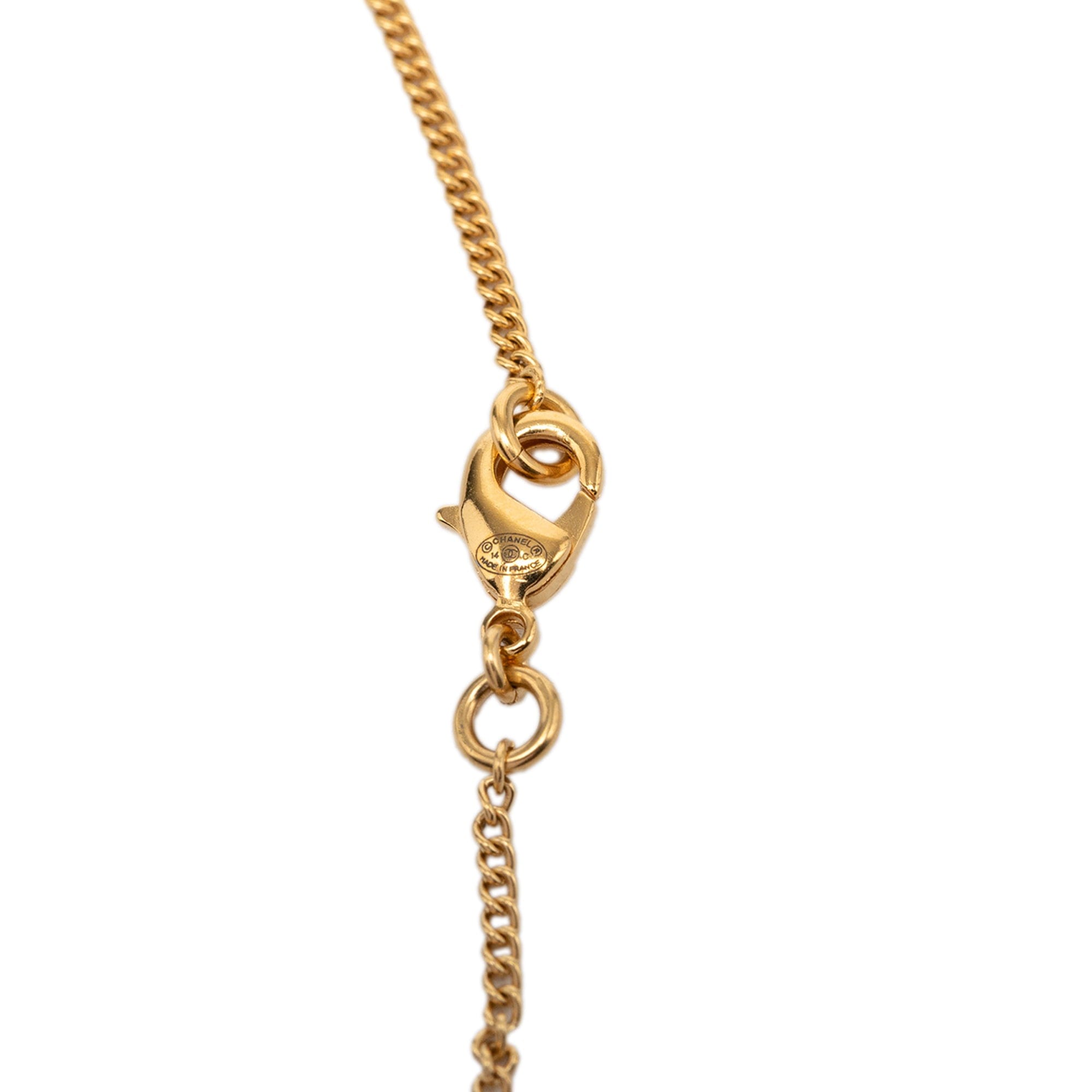 Chanel CC Gold Plated Pendant Necklace