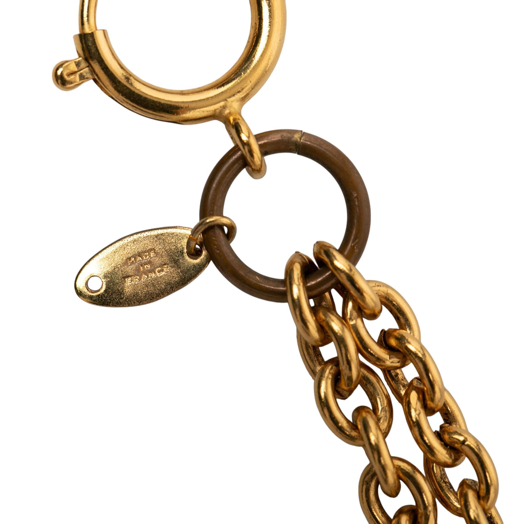 Chanel CC Gold Plated Faux Pearl Double Strand Necklace