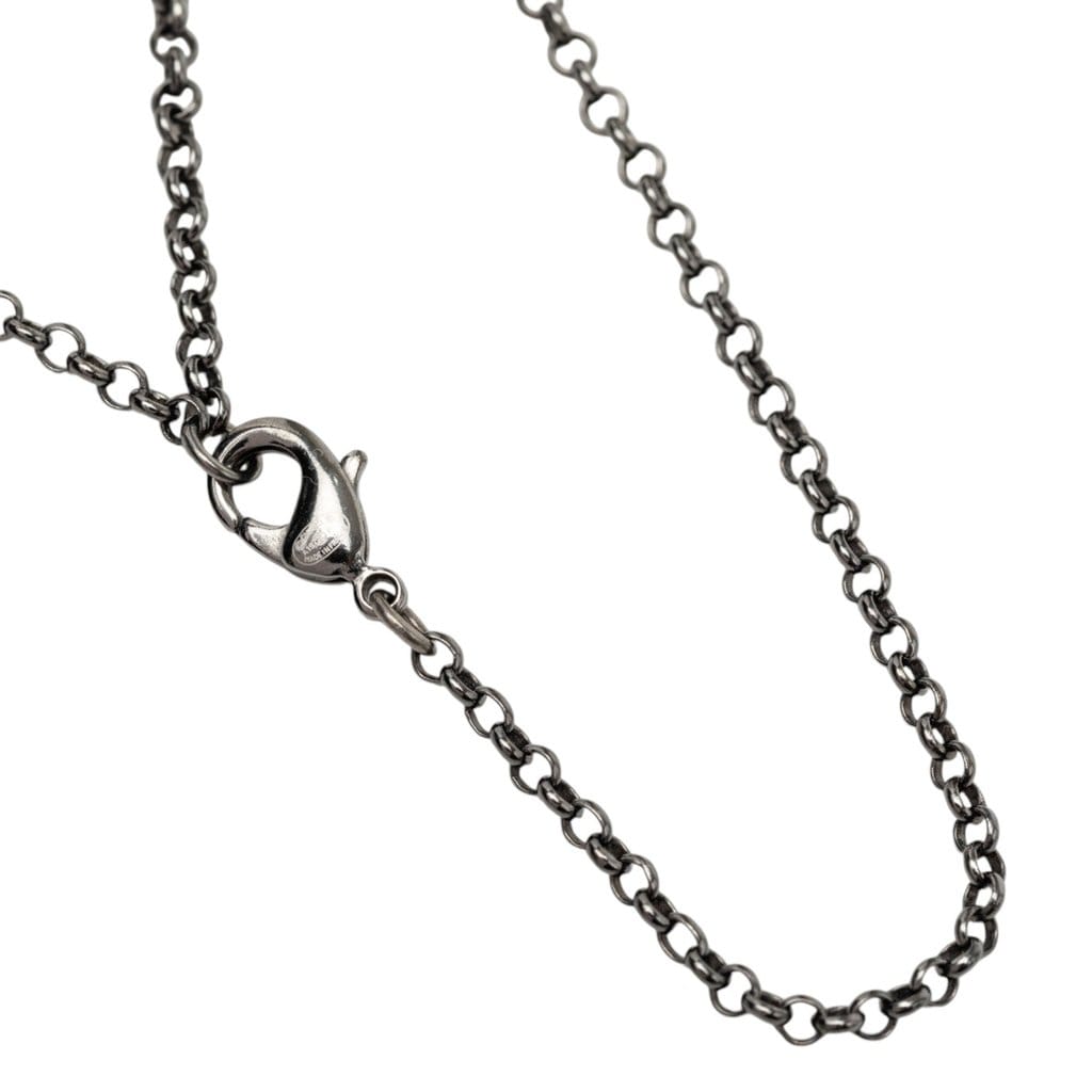 Chanel CC Ruthenium Plated Strass Pendant Necklace