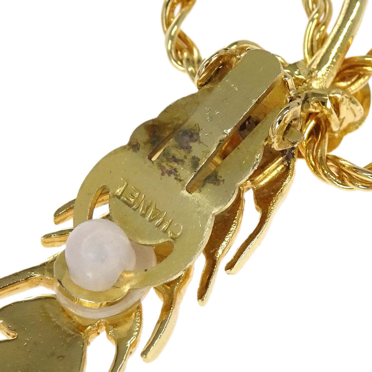 Chanel Ear Of Wheat CC Clip - On Earrings Gold