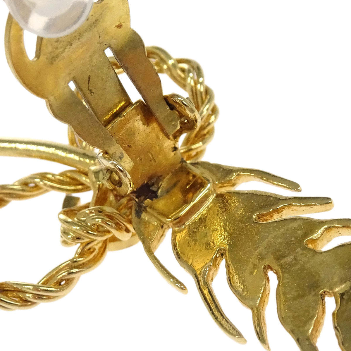Chanel Ear Of Wheat CC Clip - On Earrings Gold