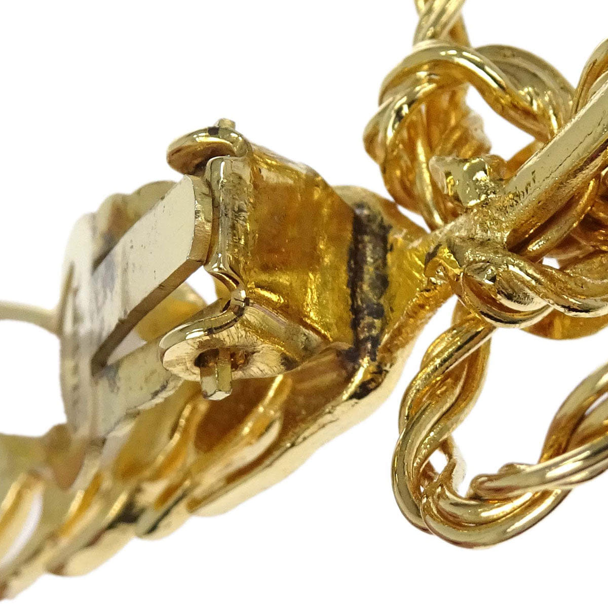 Chanel Ear Of Wheat CC Clip - On Earrings Gold