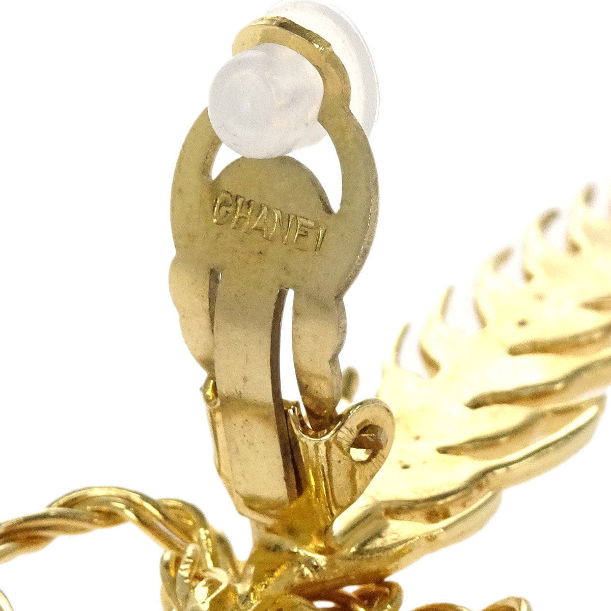 Chanel Ear Of Wheat CC Clip - On Earrings Gold