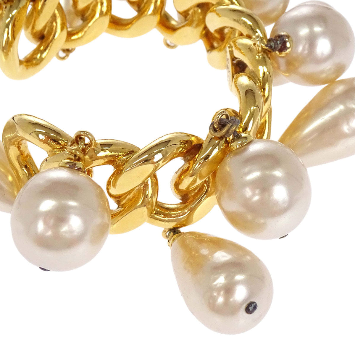 Chanel Gold Costume Pearl Bracelet Bangle Accessories 25