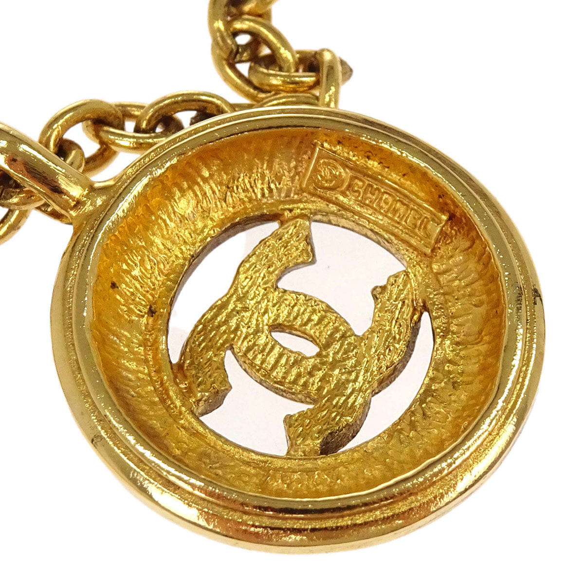 Chanel Medallion Gold Chain Pendant Necklace 3848