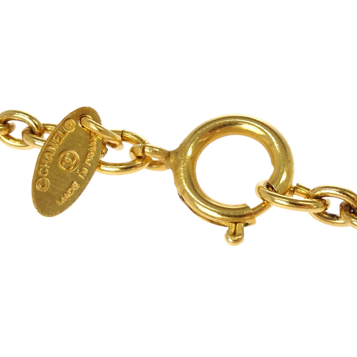 Chanel Medallion Gold Chain Pendant Necklace 3848