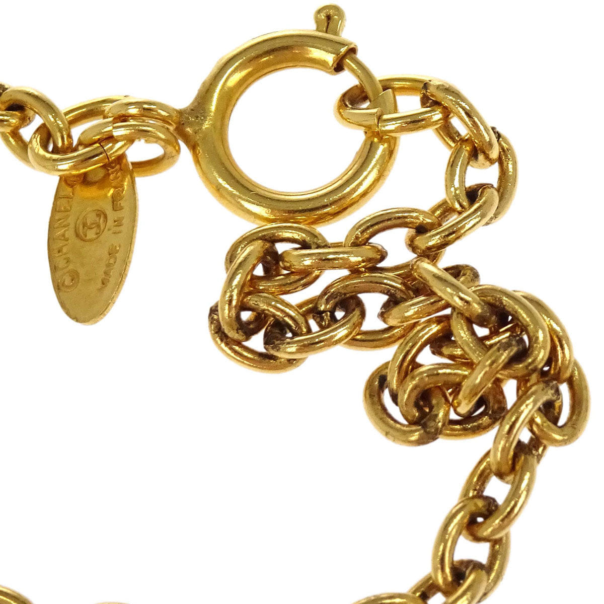 Chanel Medallion Gold Chain Pendant Necklace 3848
