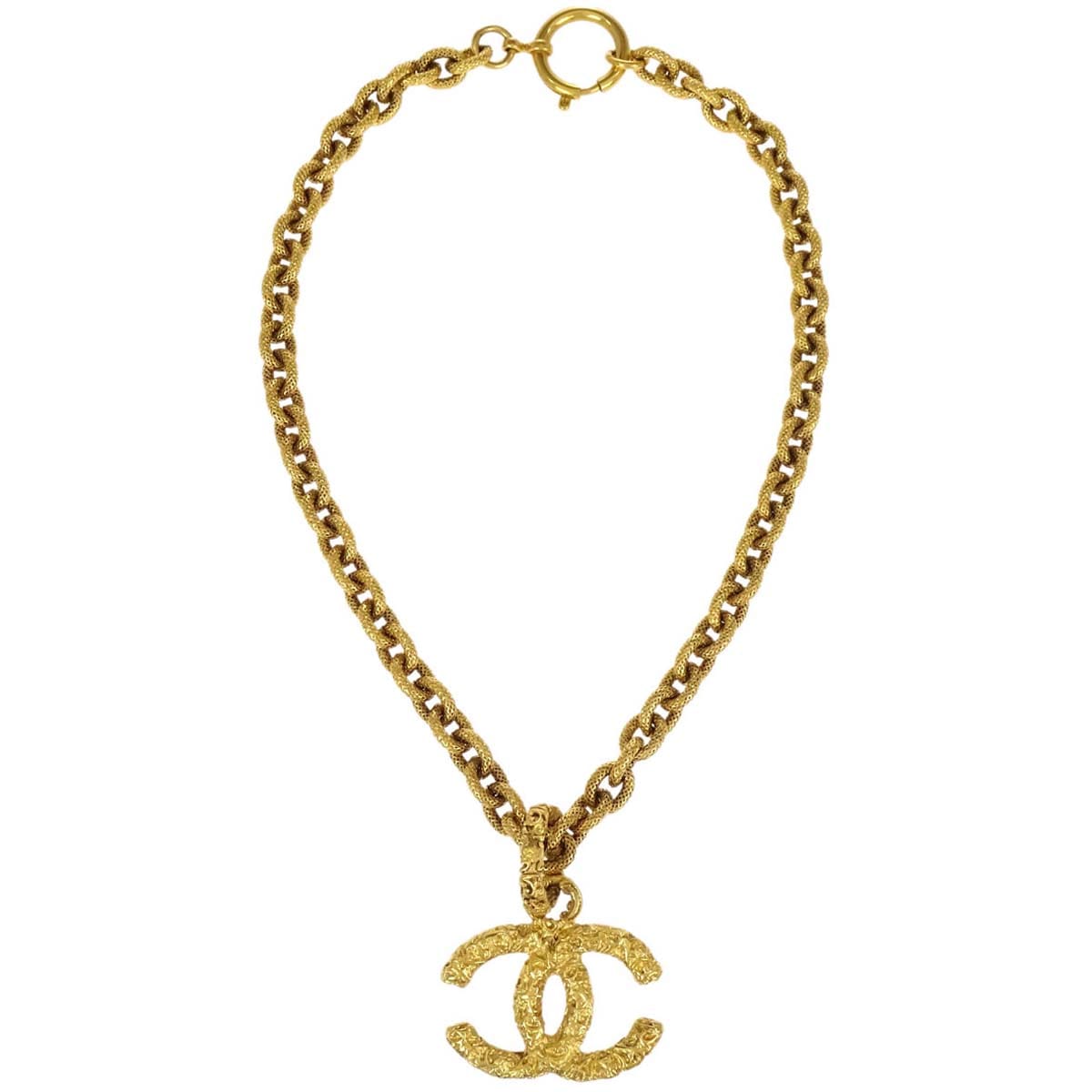 Chanel Gold CC Chain Pendant Necklace 93A