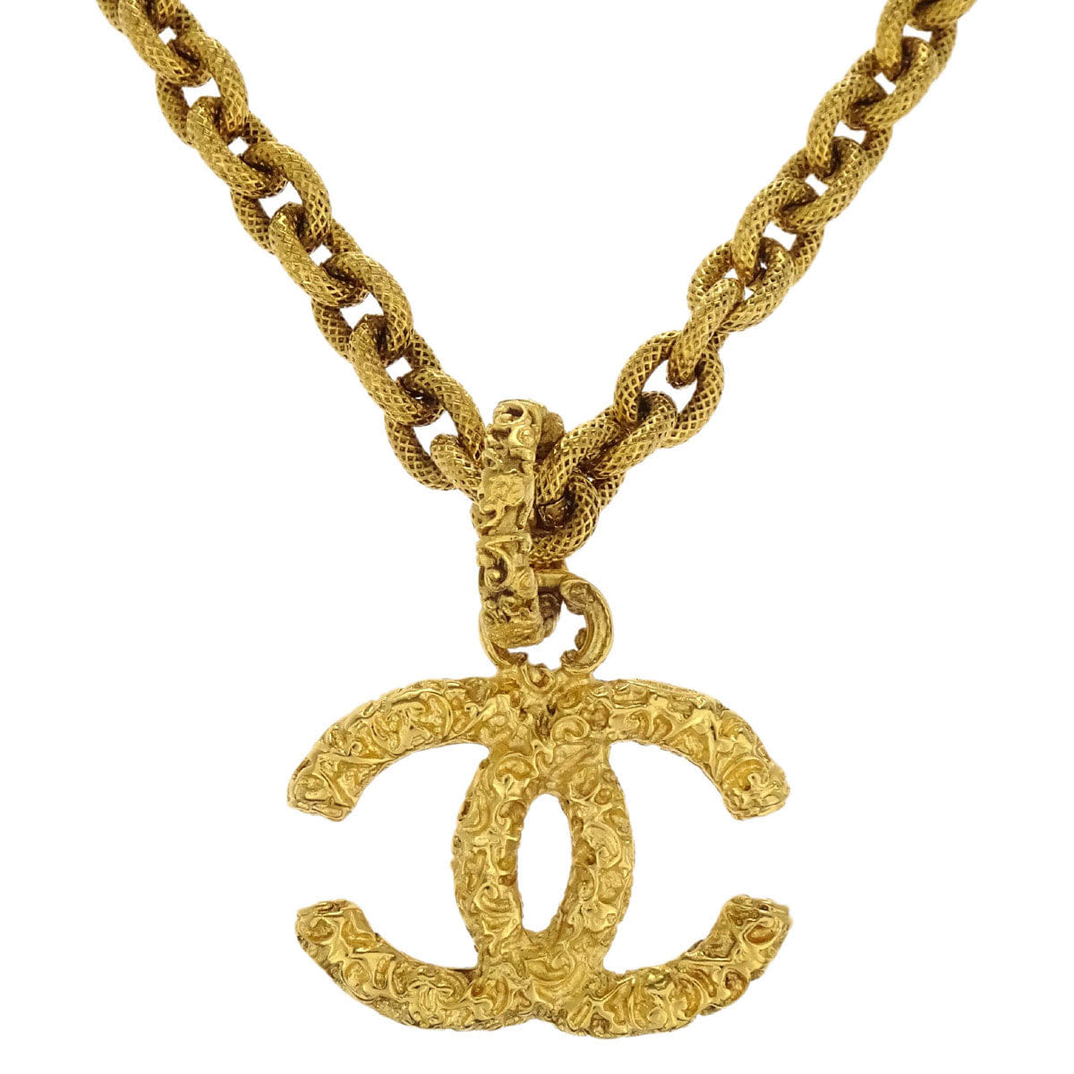 Chanel Gold CC Chain Pendant Necklace 93A