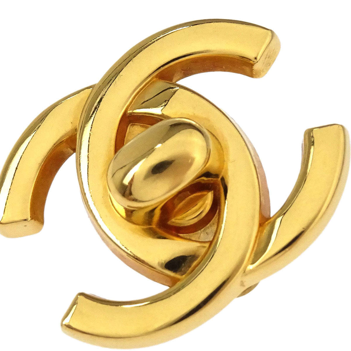Chanel CC Turnlock Clip - On Earrings Gold Large 97P