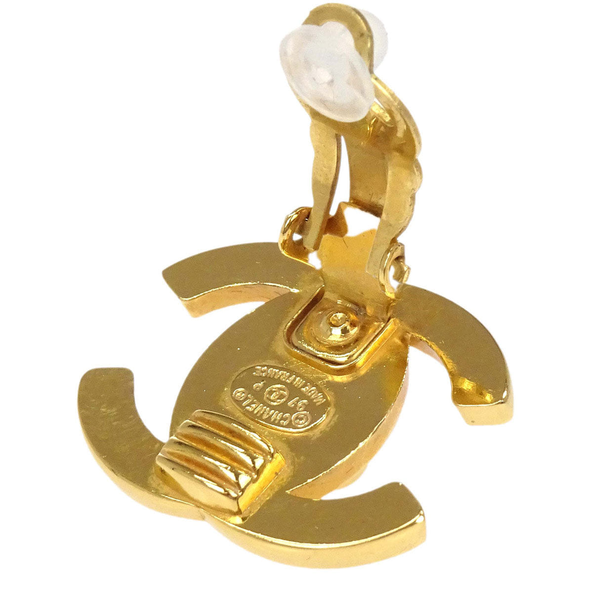 Chanel CC Turnlock Clip - On Earrings Gold Large 97P