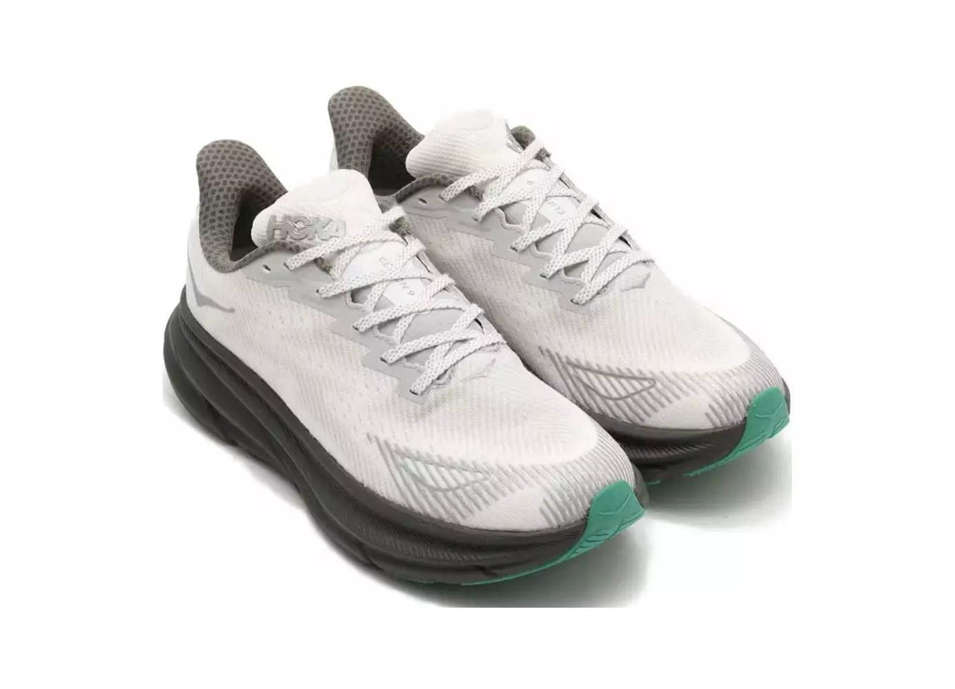 Hoka One Clifton 9 GORE - TEX Stealth Tech Mens Running Shoe - Grey/Harbor Mist/Barley - 10