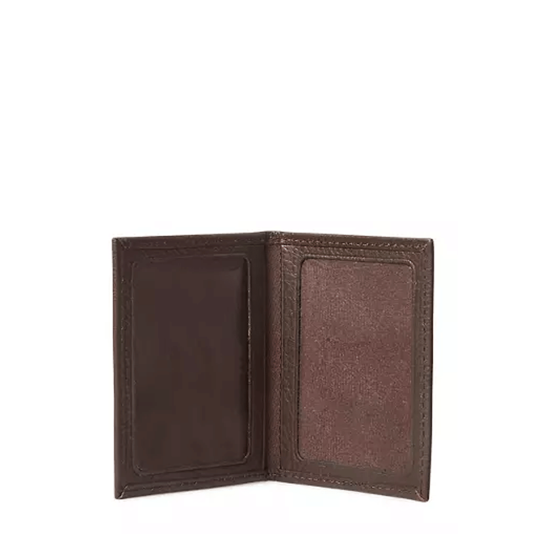 POLO RALPH Lauren PEBBLED LEATHER PASSCASE BROWN
