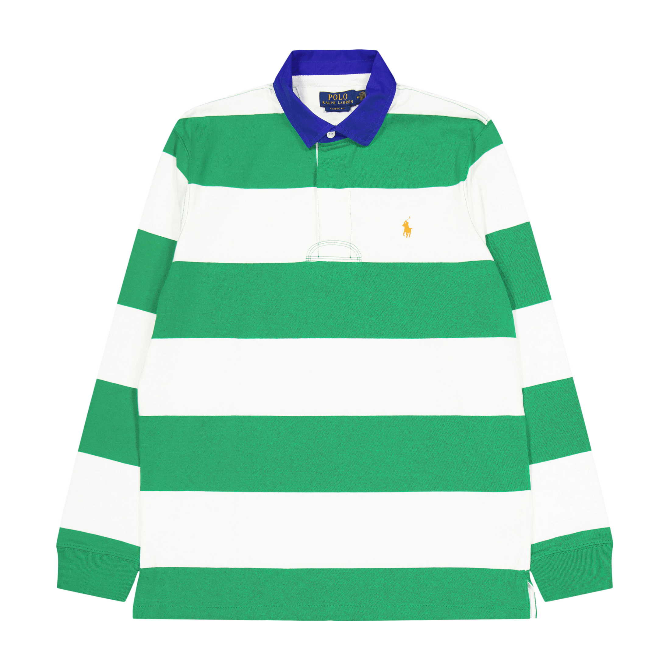 Polo Ralph Lauren Classic Fit Striped Jersey Rugby Shirt Stem / White