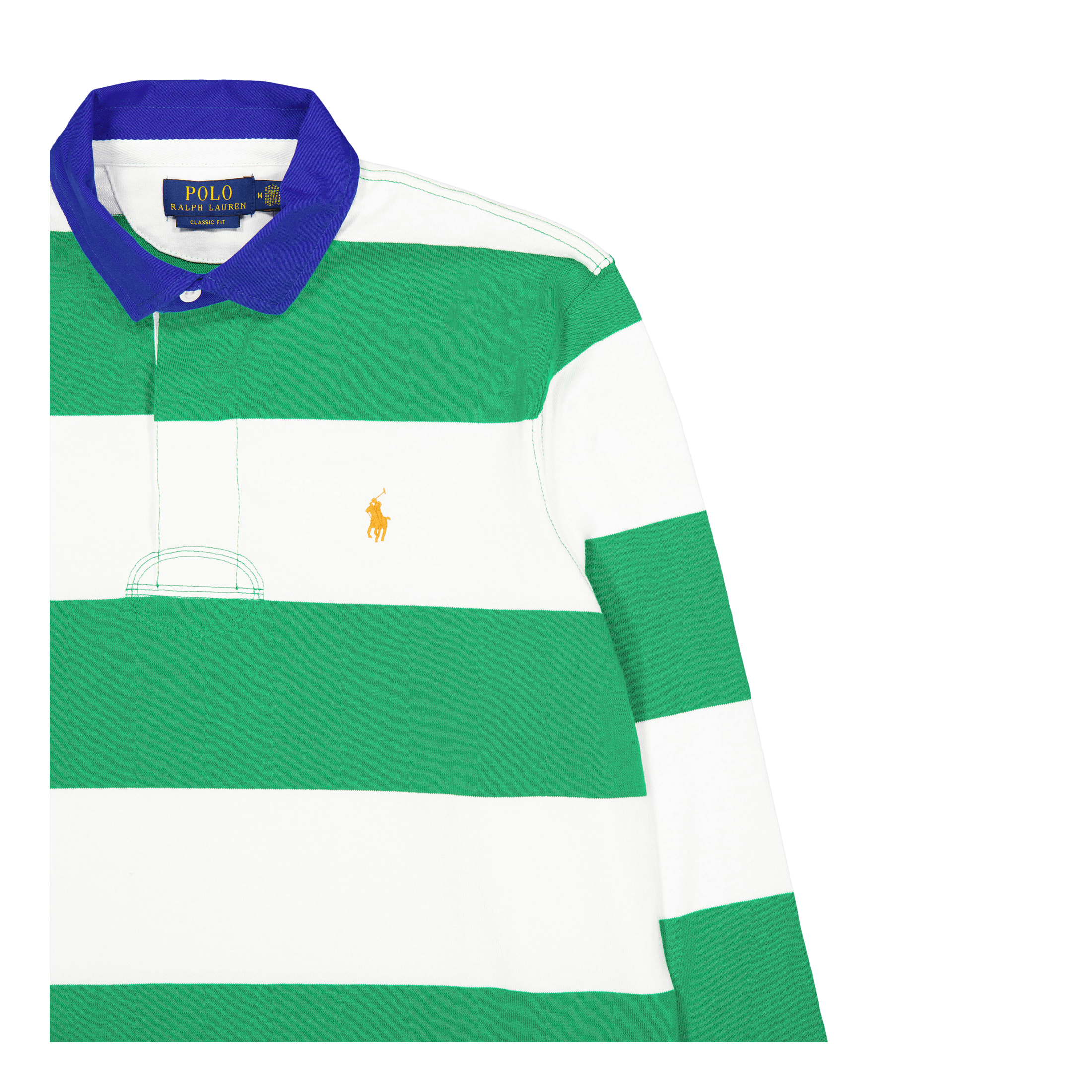 Polo Ralph Lauren Classic Fit Striped Jersey Rugby Shirt Stem / White