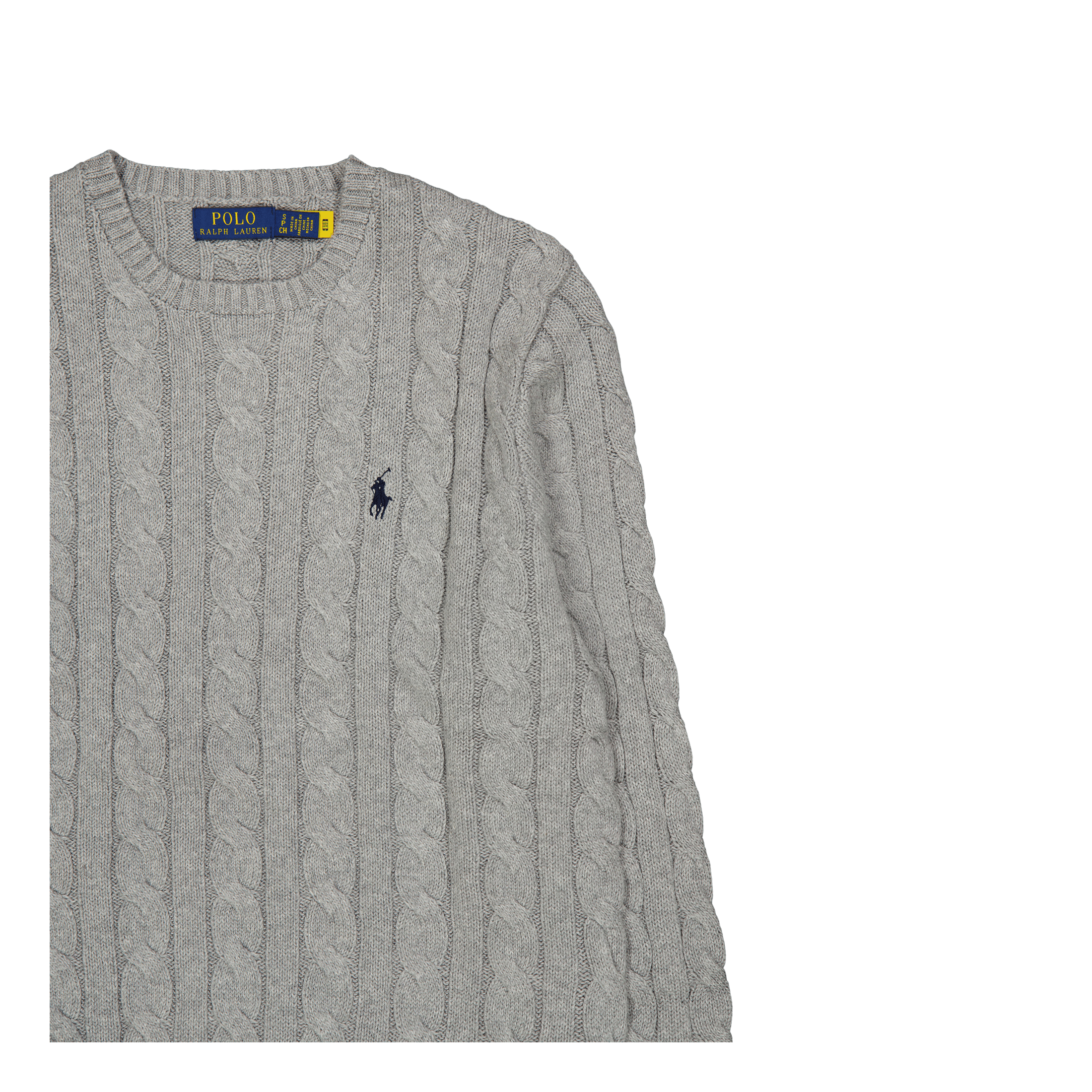 Polo Ralph Lauren Cable - Knit Cotton Sweater Fawn Grey Heather