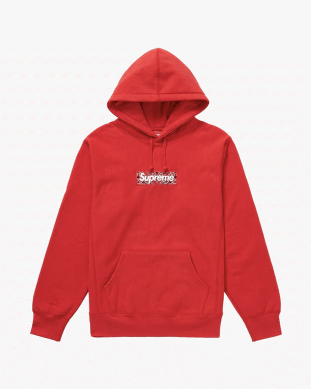 SUPREME FW19 BANDANA BOX LOGO HOODIE RED