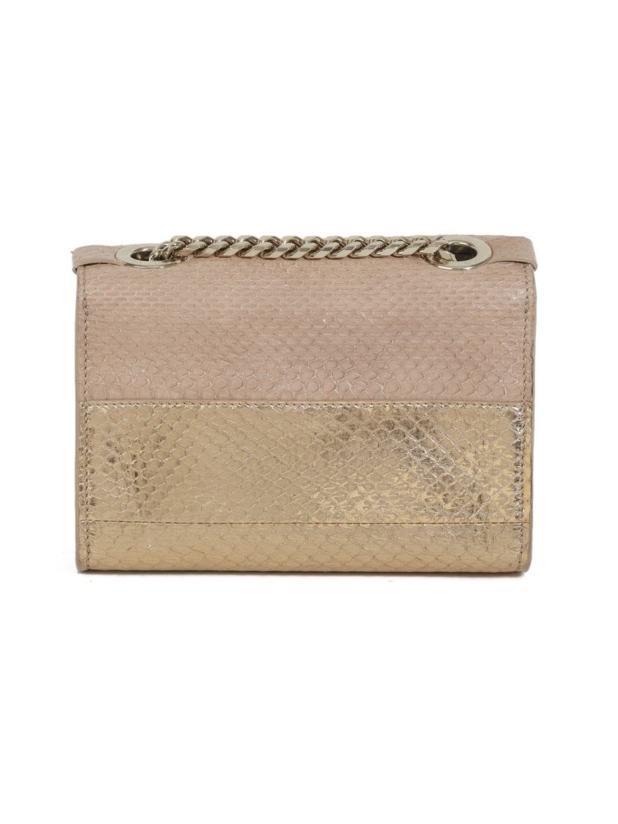 Jimmy Choo Gold pink Embossed rebel crossbody bag