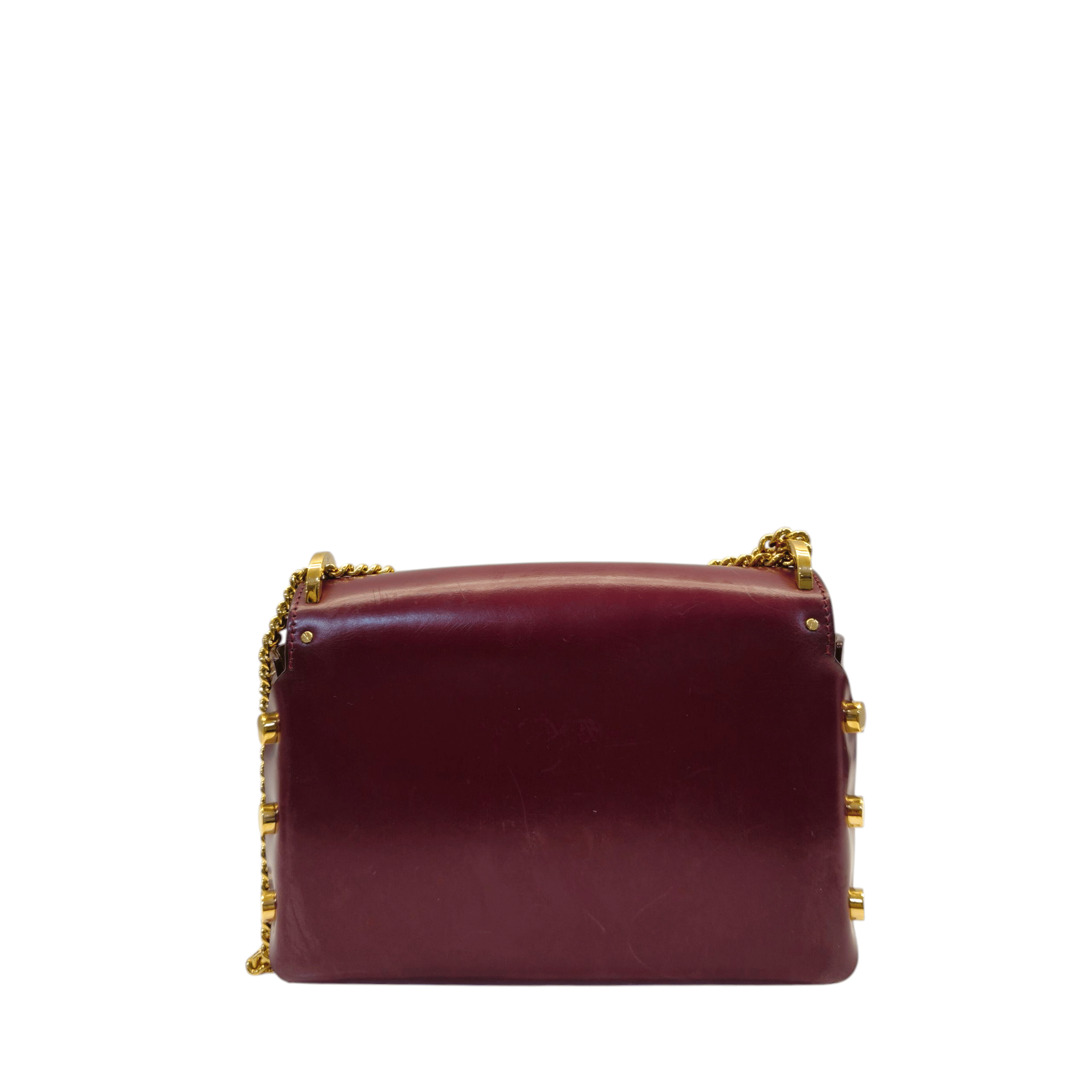 Jimmy Choo Dark Burgundy Leather Lockett Petite Crossbody Bag