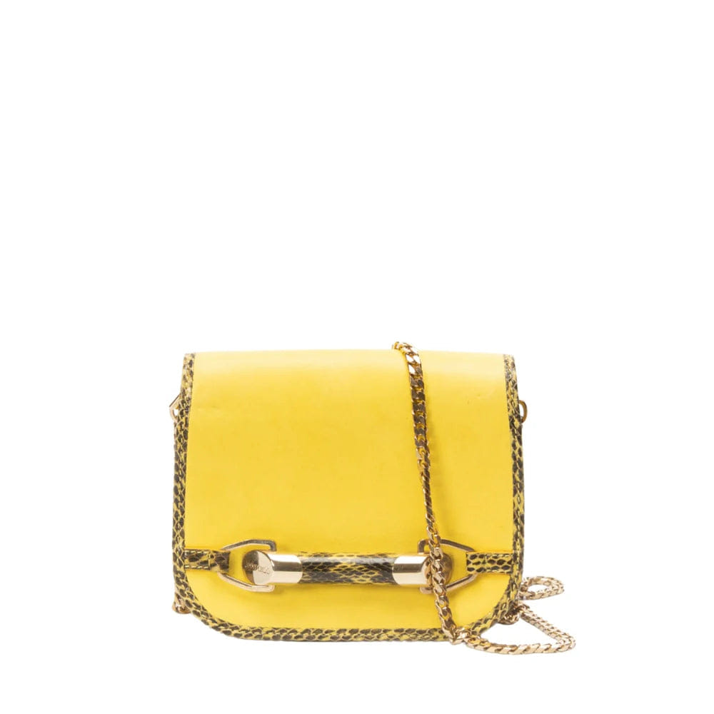 Jimmy Choo Leather - Trim Chain - Link Crossbody Bag