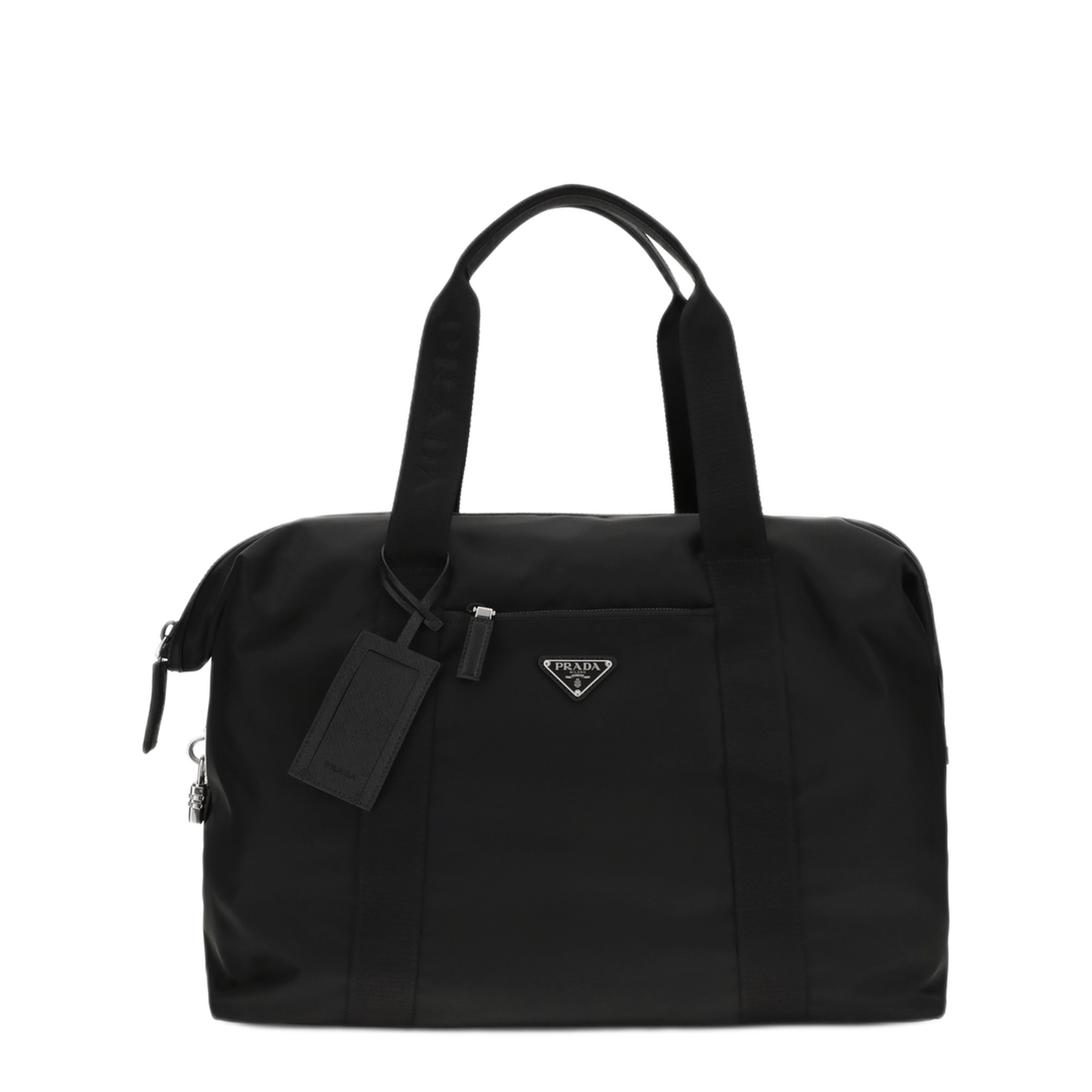 Prada Medium Re - Nylon & Saffiano Leather Duffle Bag - Nero
