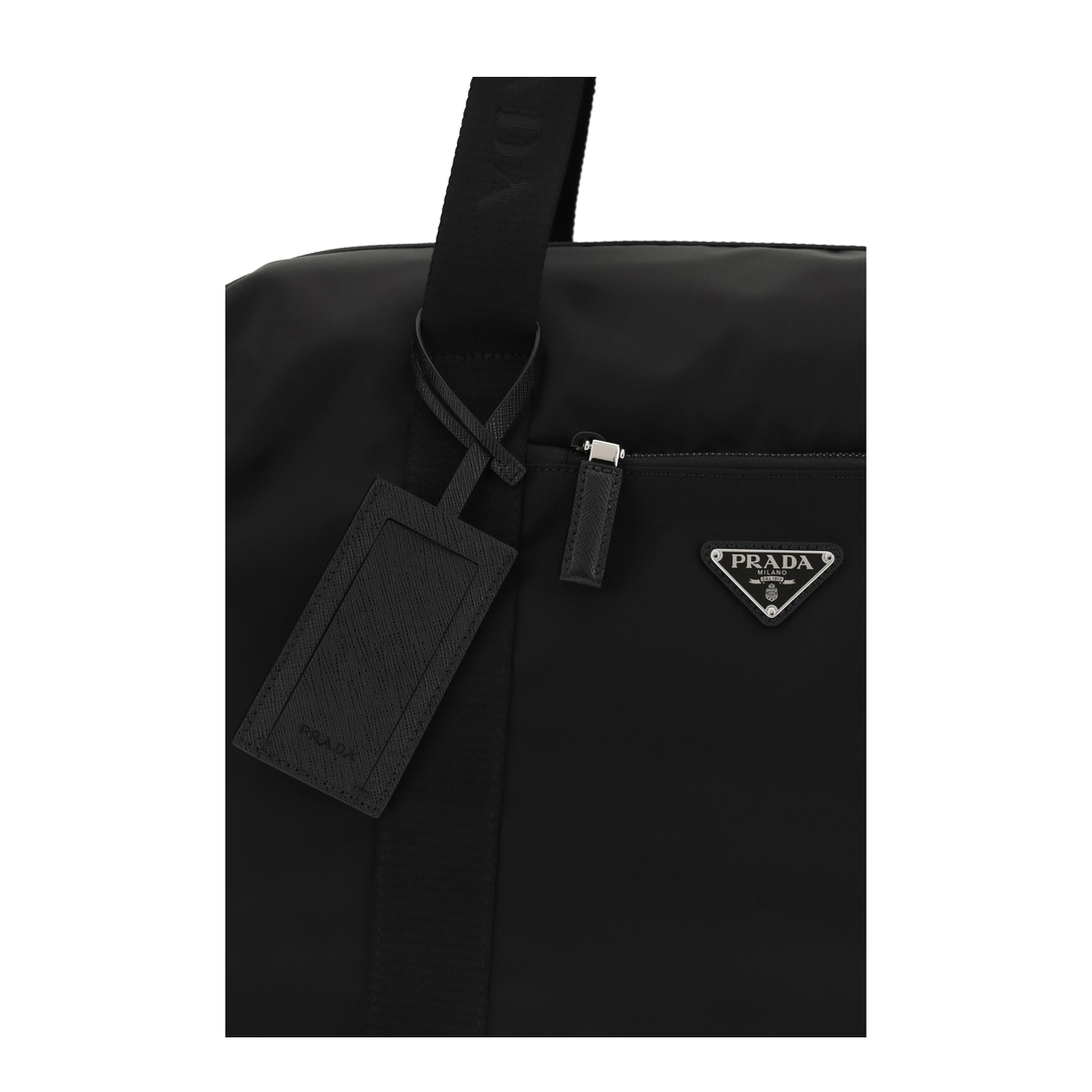 Prada Medium Re - Nylon & Saffiano Leather Duffle Bag - Nero