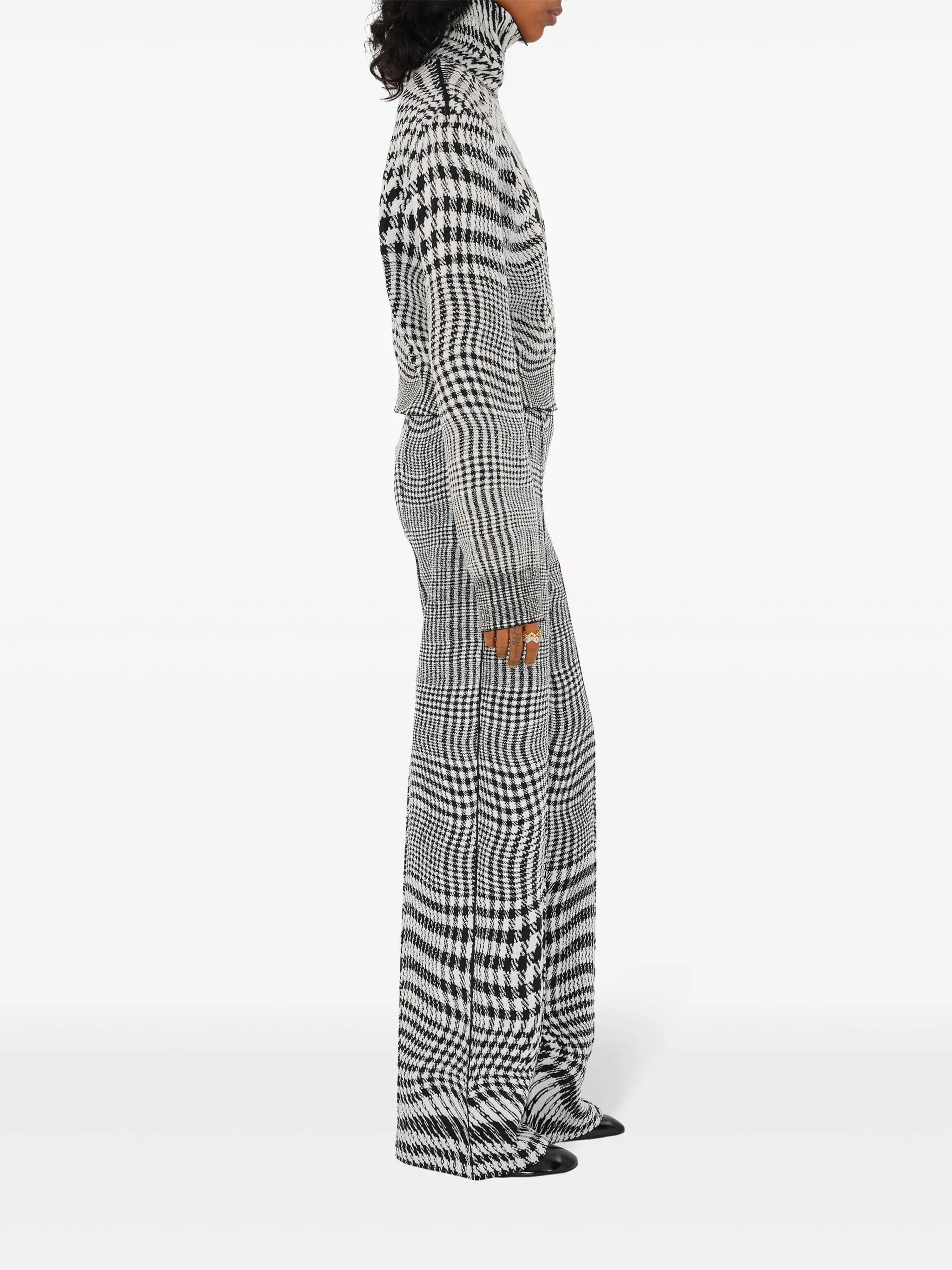 Burberry warped houndstooth jacquard trousers