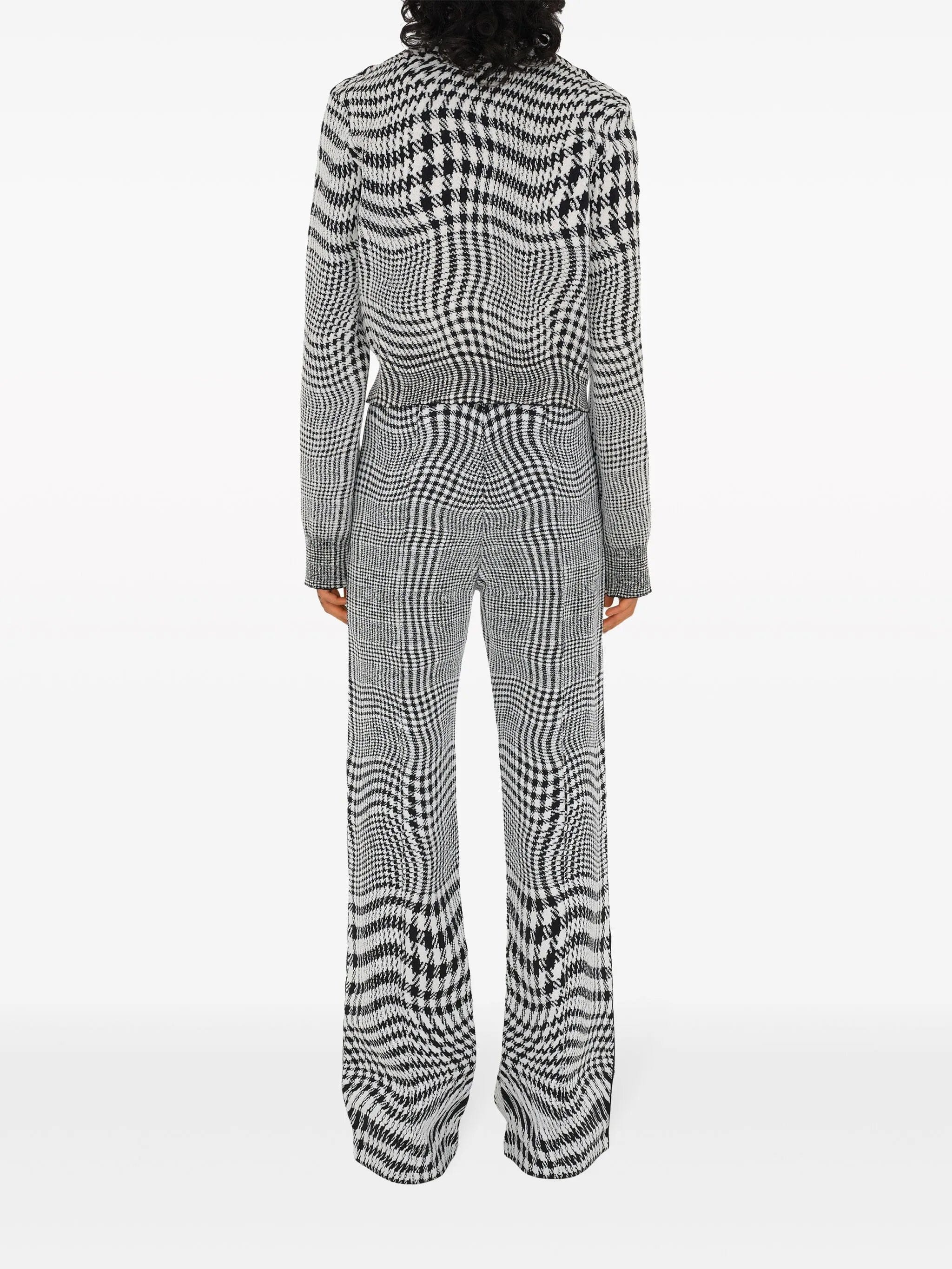 Burberry warped houndstooth jacquard trousers