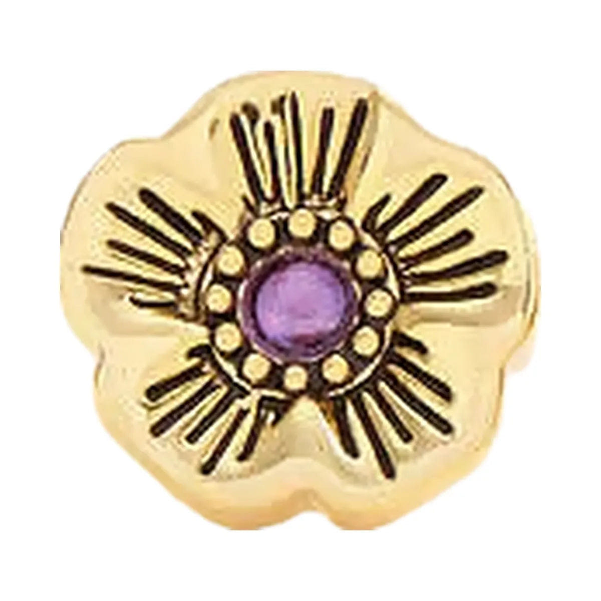 Coach Tea Rose Stone Stud Earrings Gold