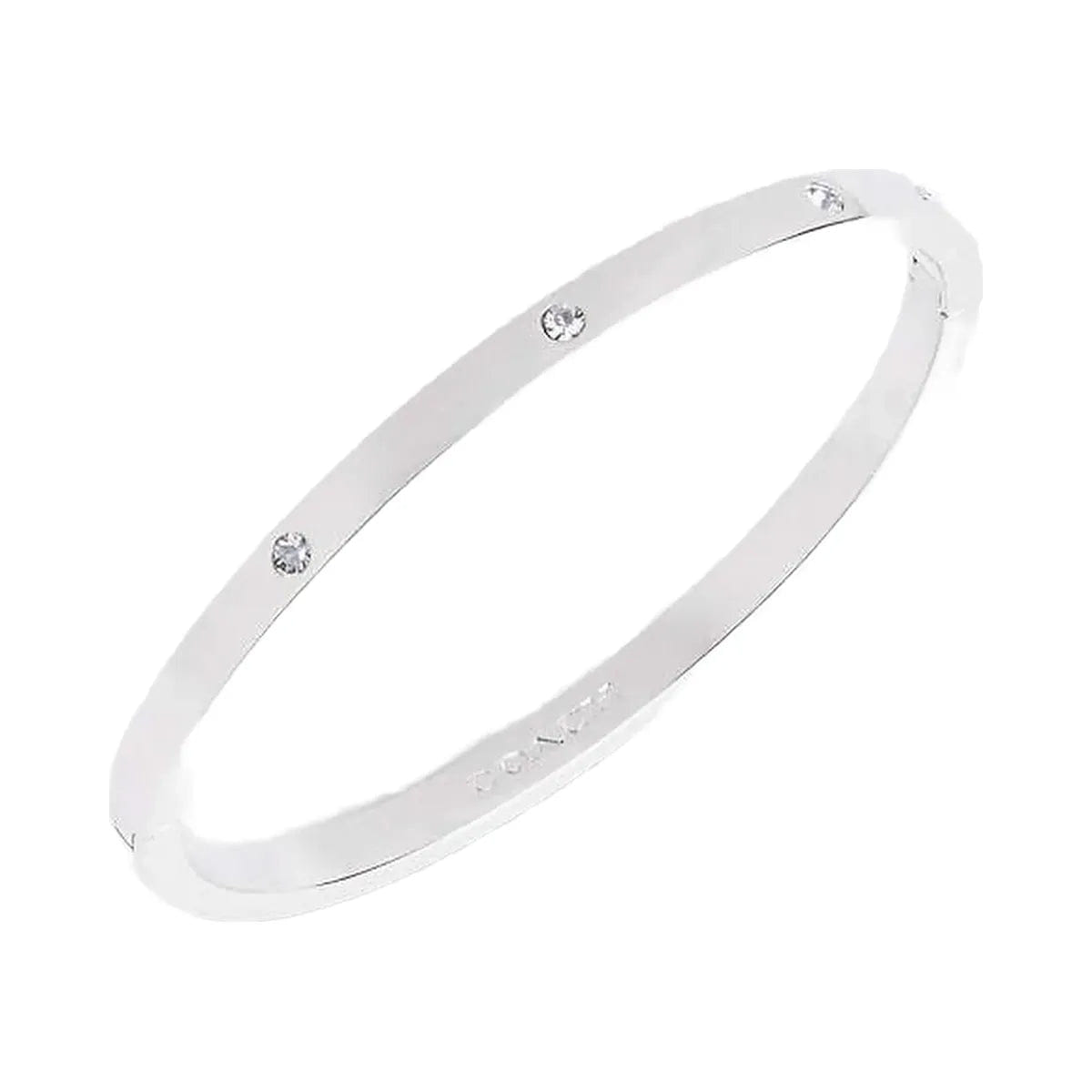 Coach Stone Hinged Bangle Silver