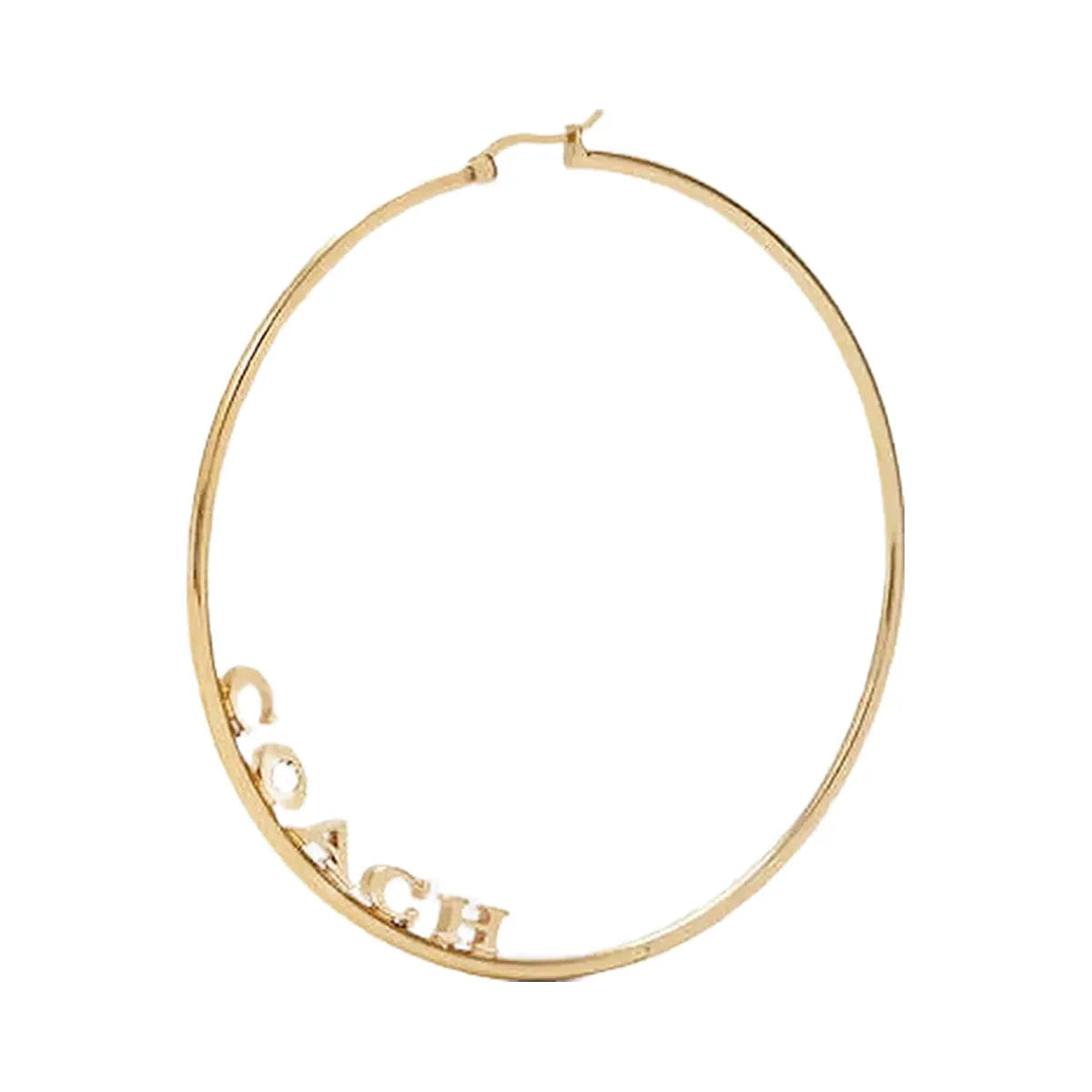 Coach Signature Large Hoop Earrings Gold