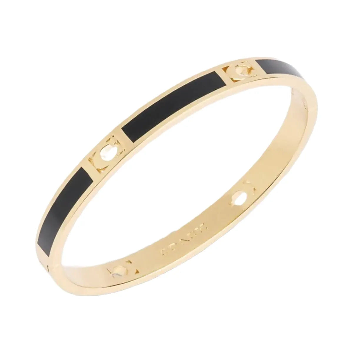 Coach Signature Enamel Bangle Gold Black