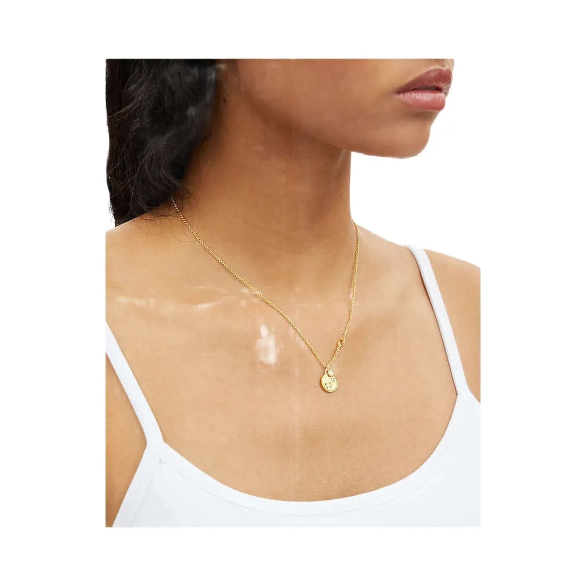 Coach Scorpio Coin Pendant Necklace Gold