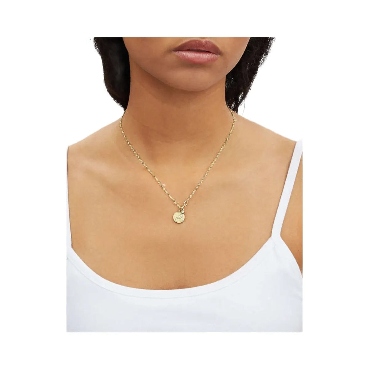 Coach Leo Coin Pendant Necklace Gold
