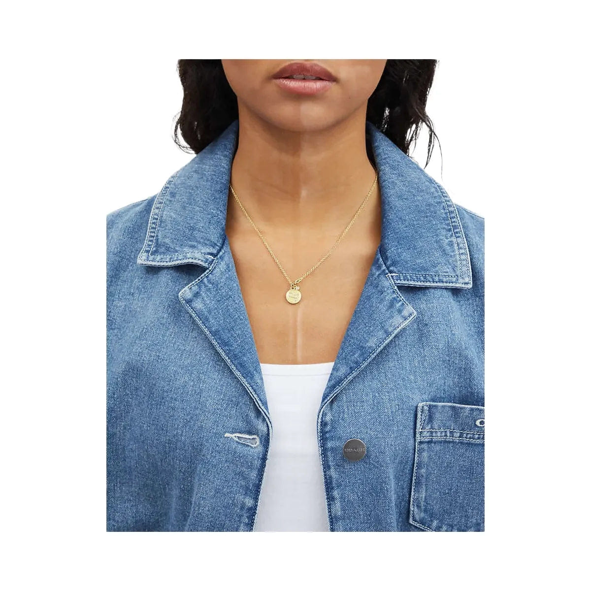 Coach Gemini Coin Pendant Necklace Gold