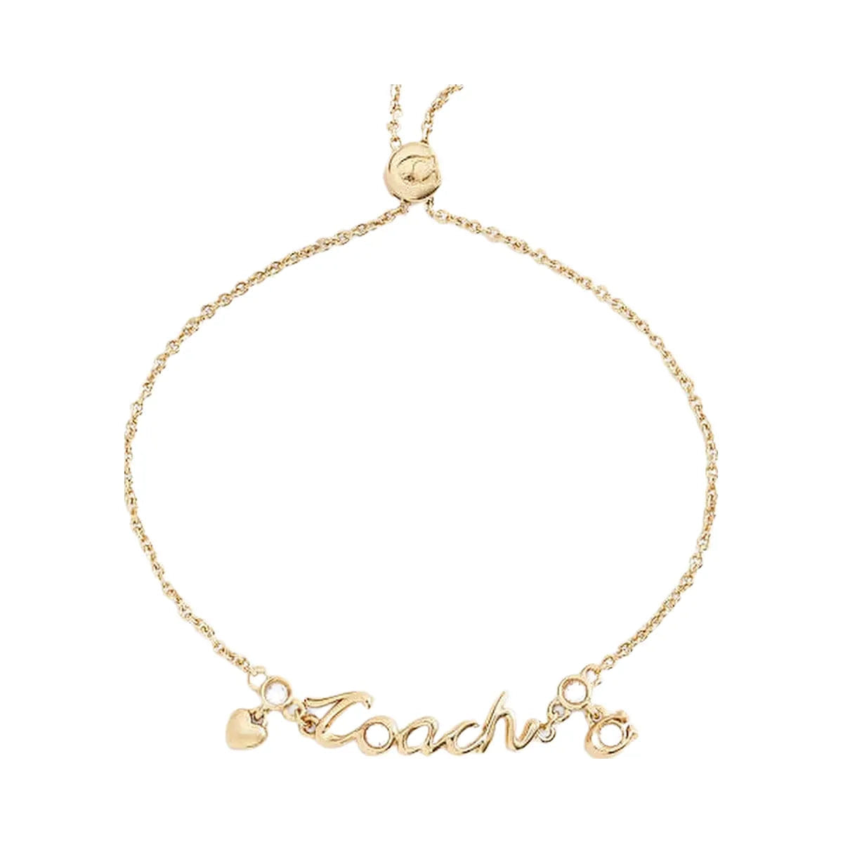 Coach Coach Script Heart Slider Bracelet Gold
