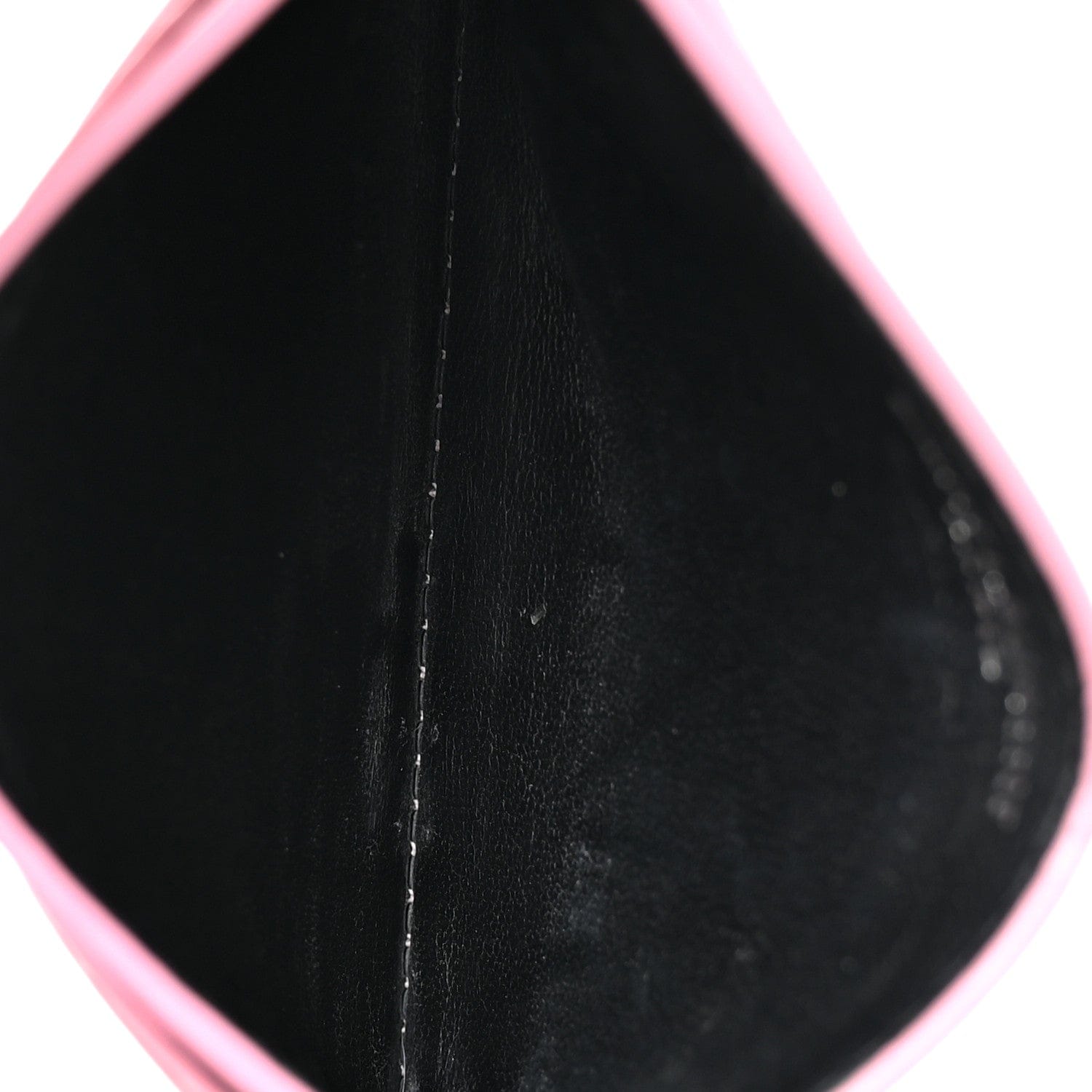 Saint Laurent Metallic Calfskin Monogram Credit Card Case Pink