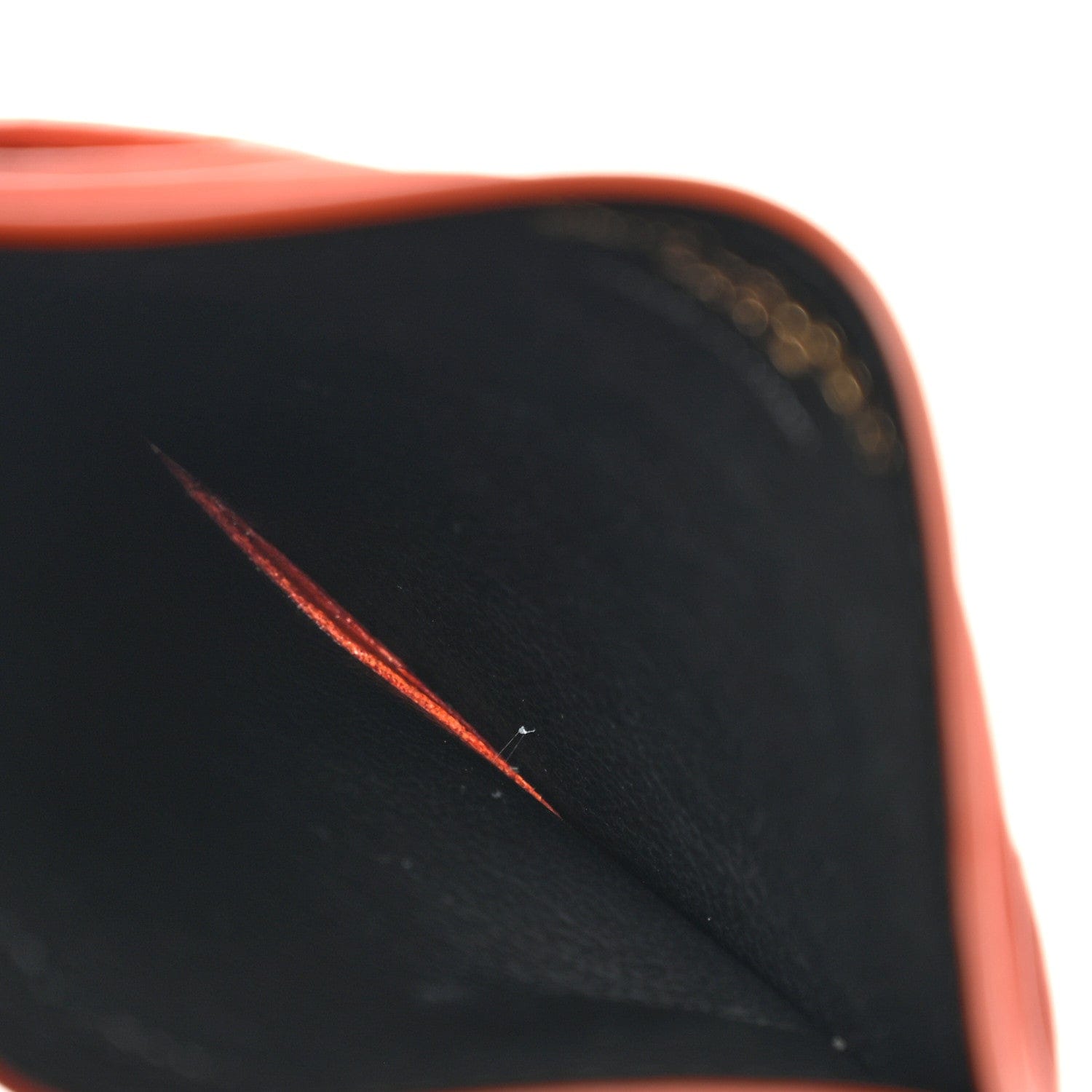 Saint Laurent Lambskin Matelasse Chevron Monogram Credit Card Case Dark Mandarin