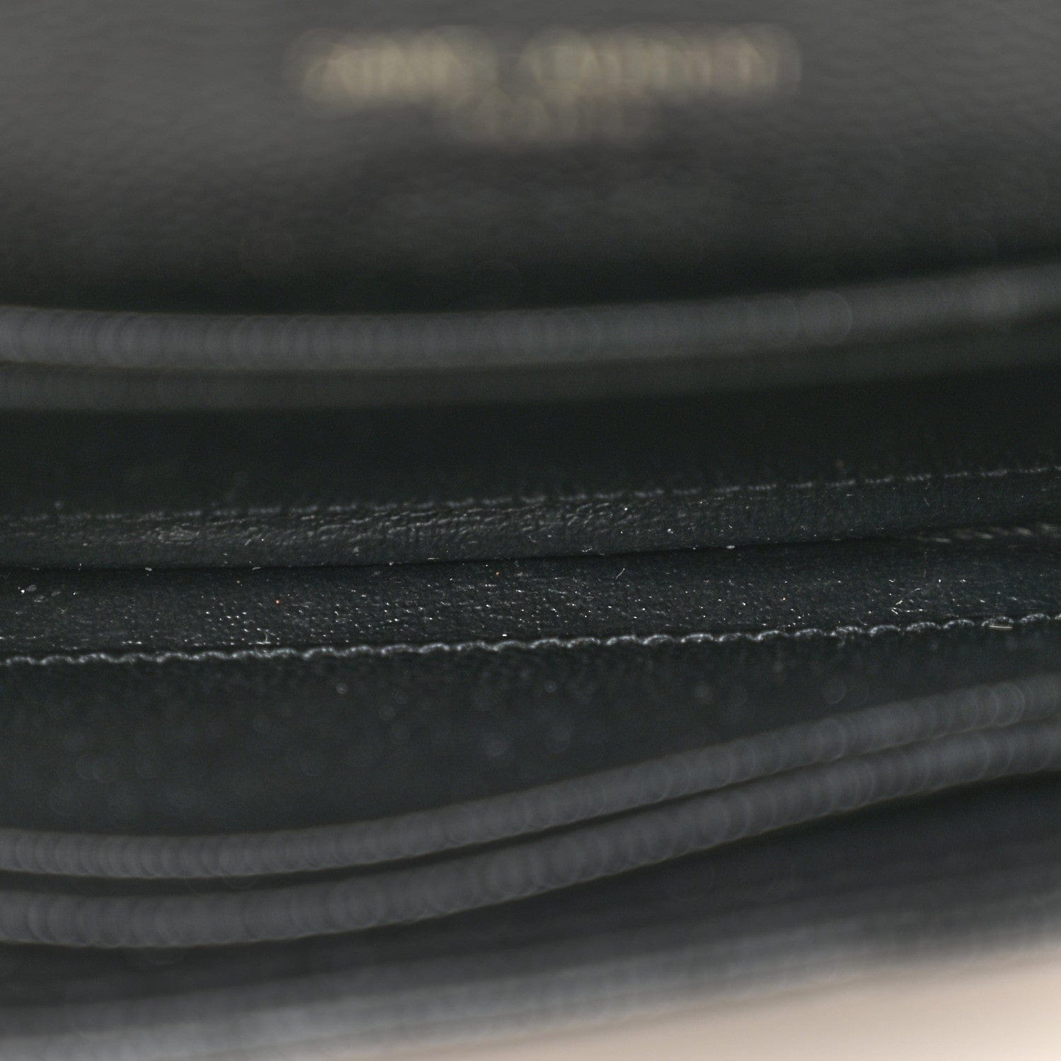 Saint Laurent Grain De Poudre Matelasse Chevron Small Monochrome Monogram Envelope Wallet Black Black