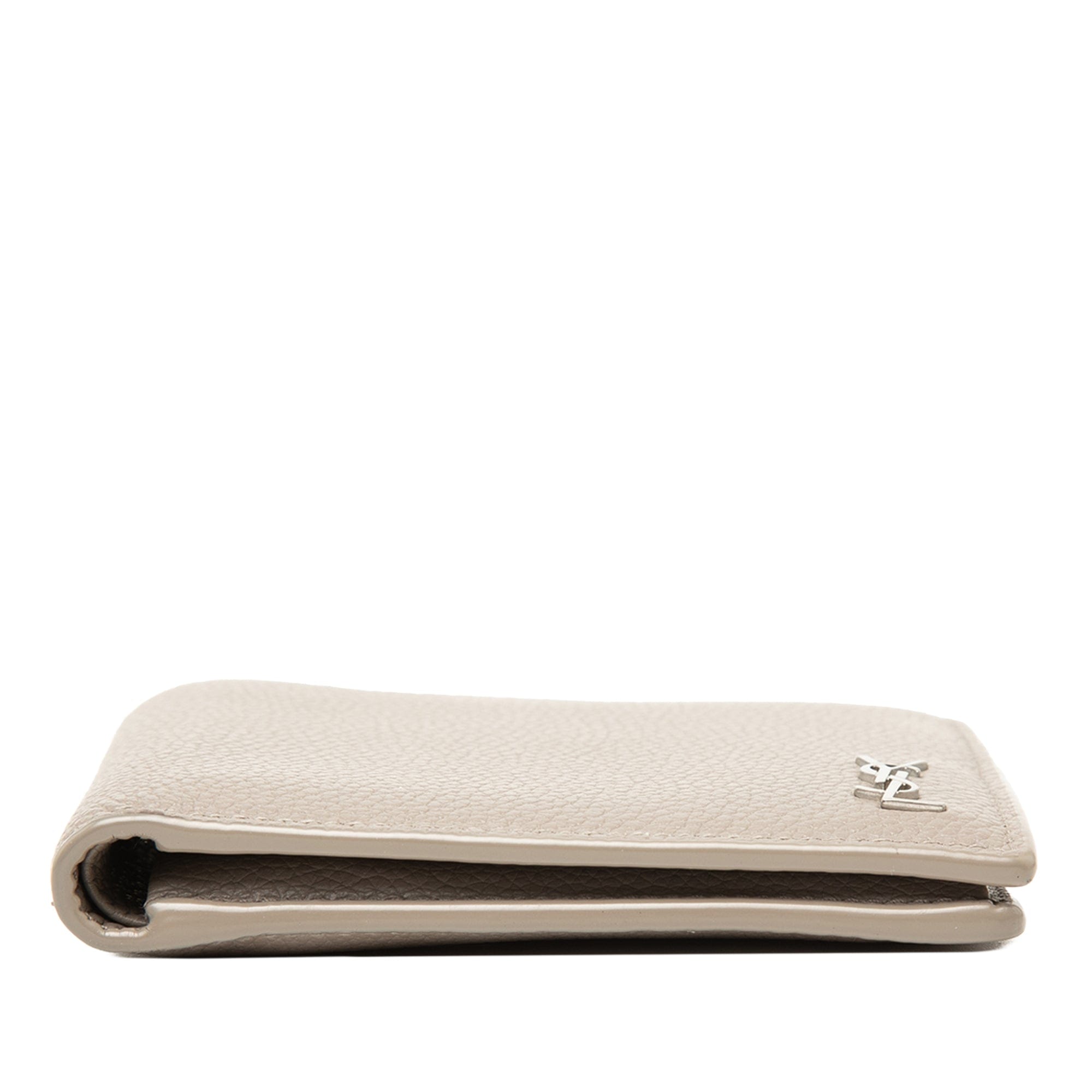 Saint Laurent Grained Leather Tiny Cassandre Bifold Wallet