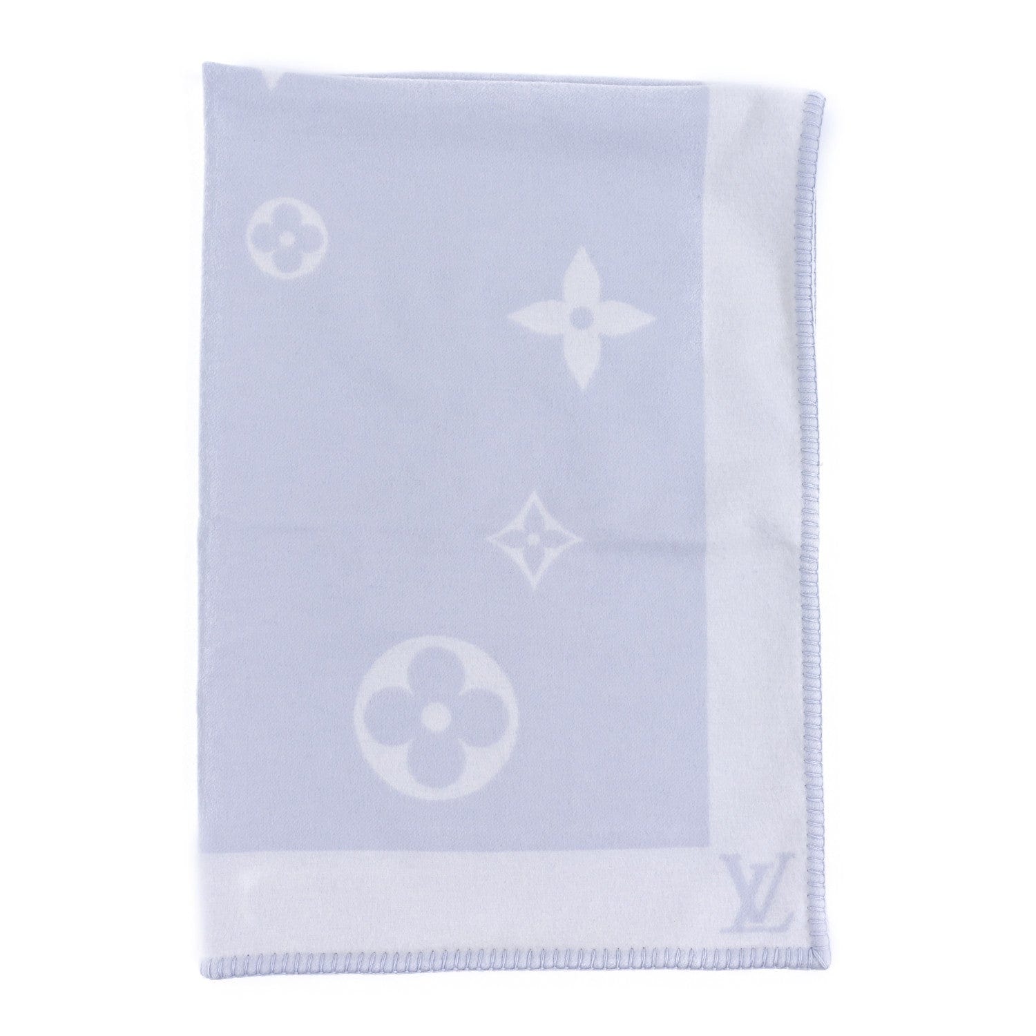 Louis Vuitton Wool Cashmere Plaid Monogram Blanket Light Purple