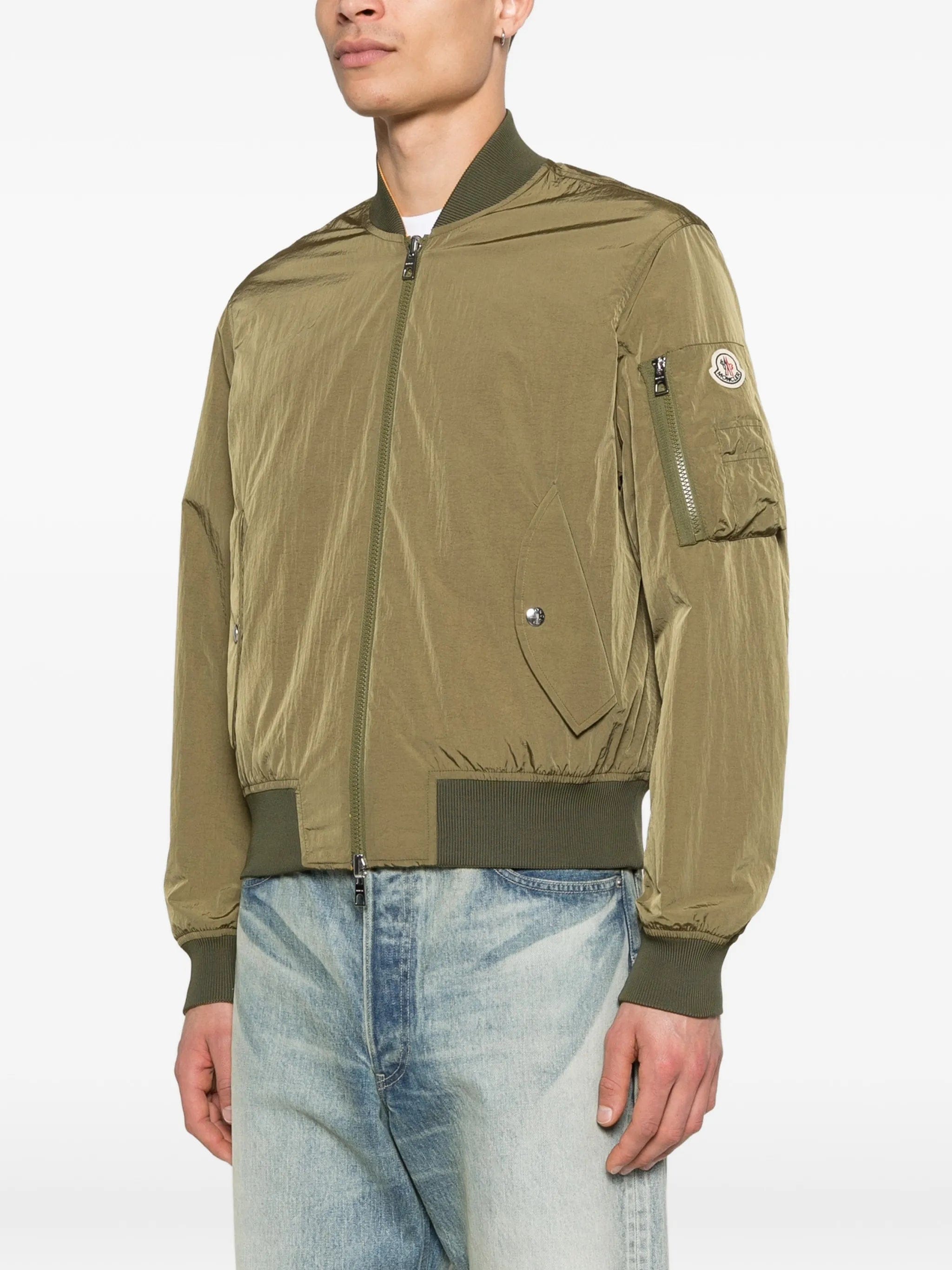 Moncler reversible logo - patch bomber jacket