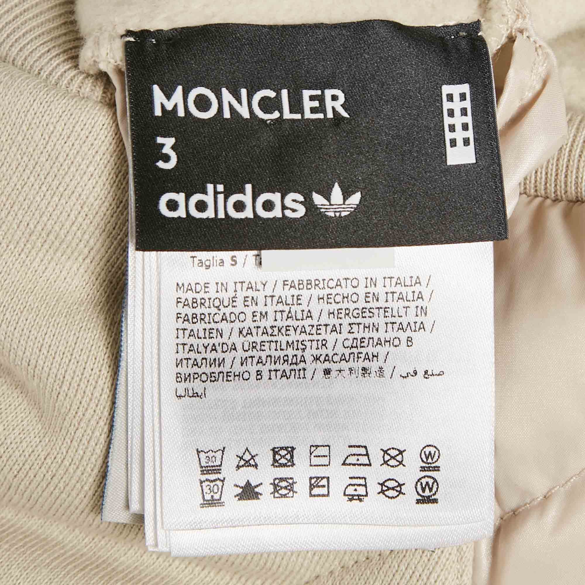 Moncler x Adidas Grey Cotton And Puffer Trim Hoodie