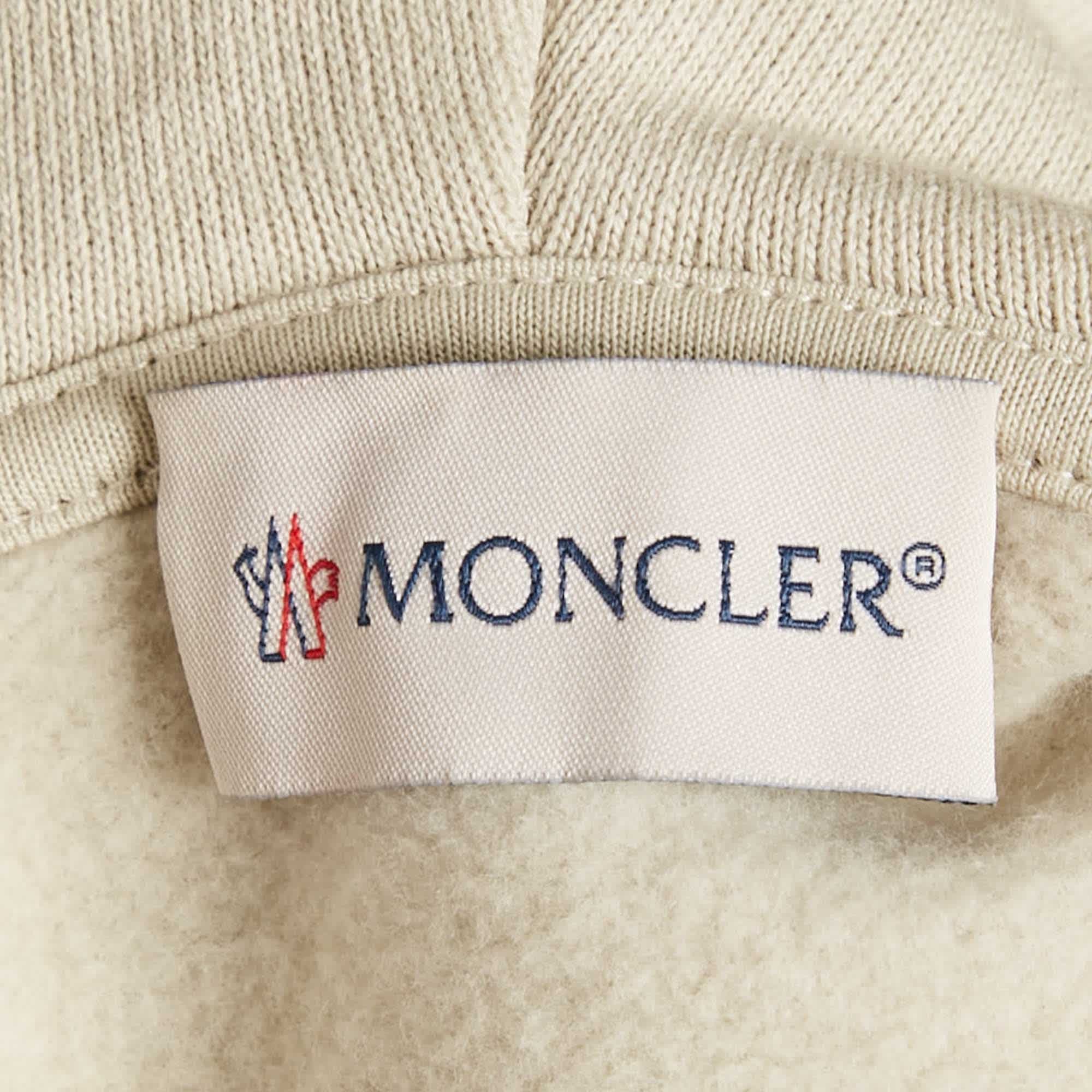 Moncler x Adidas Grey Cotton And Puffer Trim Hoodie