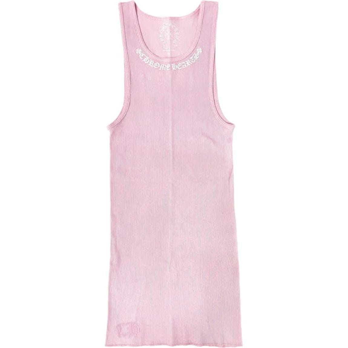 Chrome Hearts Pink LOVE YOU Neck Rib Tank Top