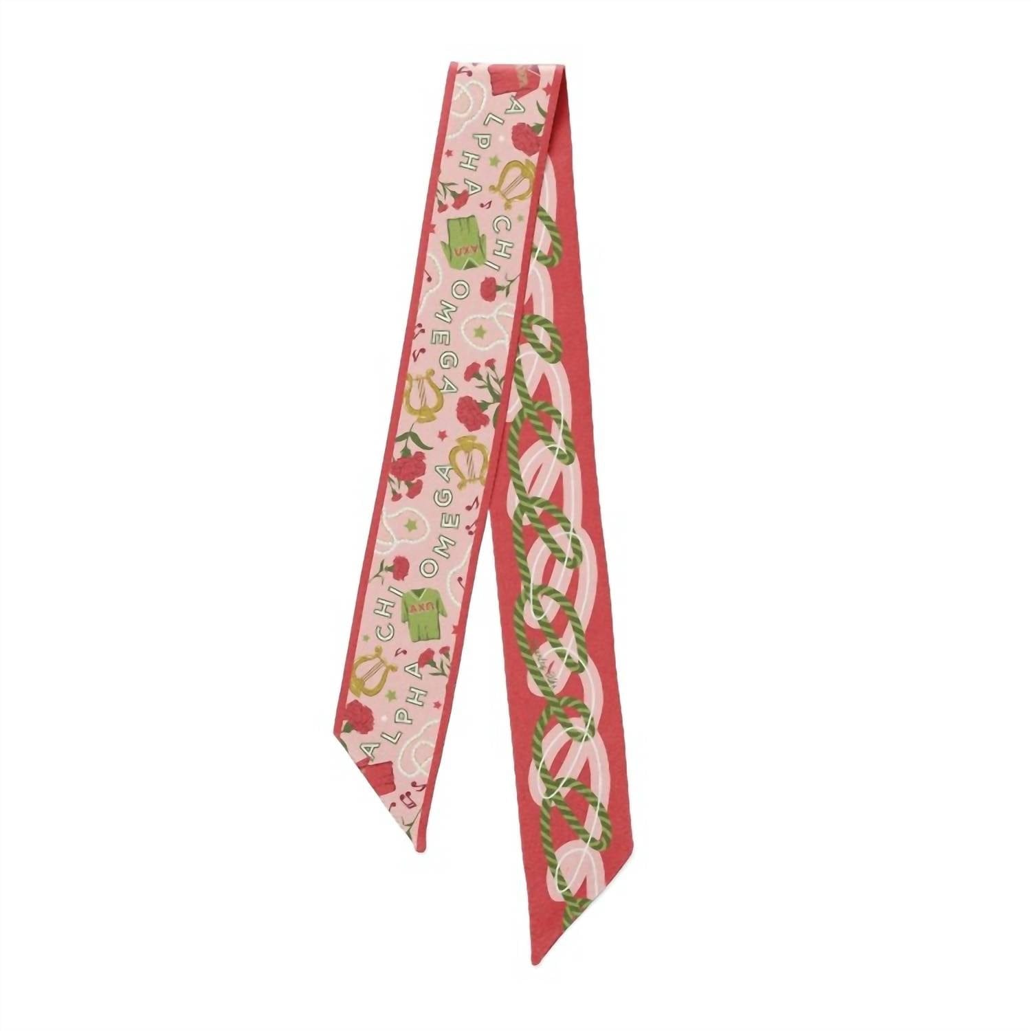 Omega Women's Alpha Chi Omega Twilly Scarf In Pink