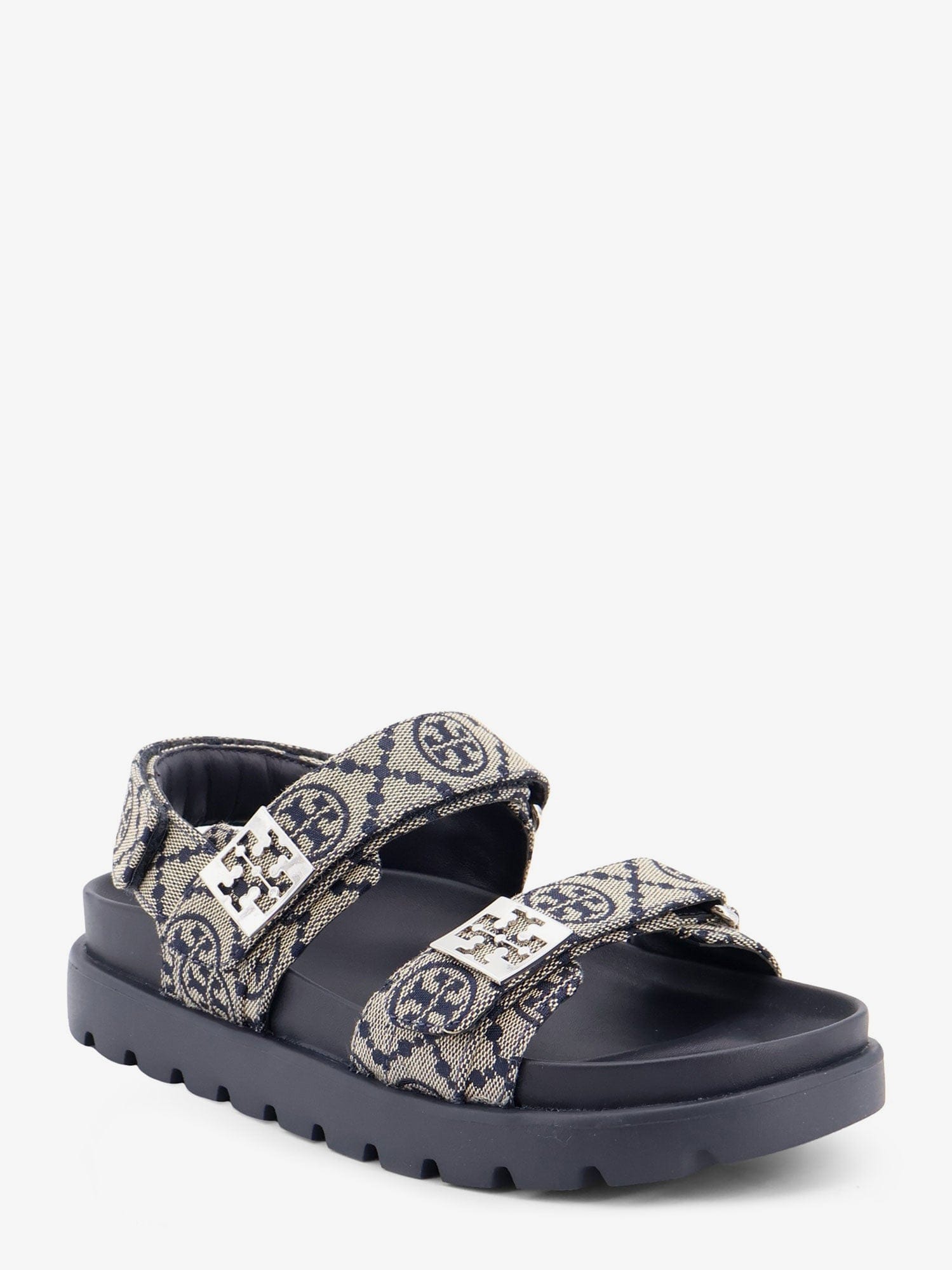 Tory Burch T Mono Perfect Monogram fabric sandals