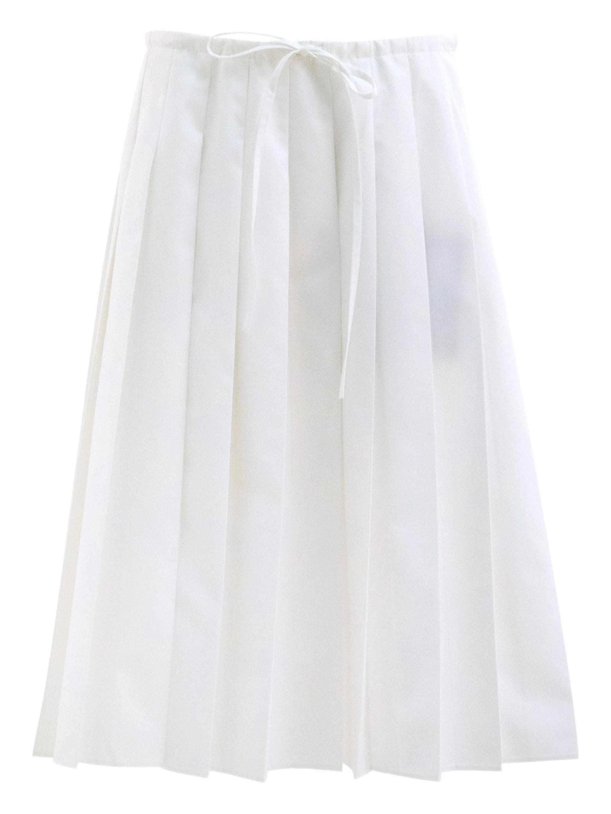 Prada tie pleated midi skirt