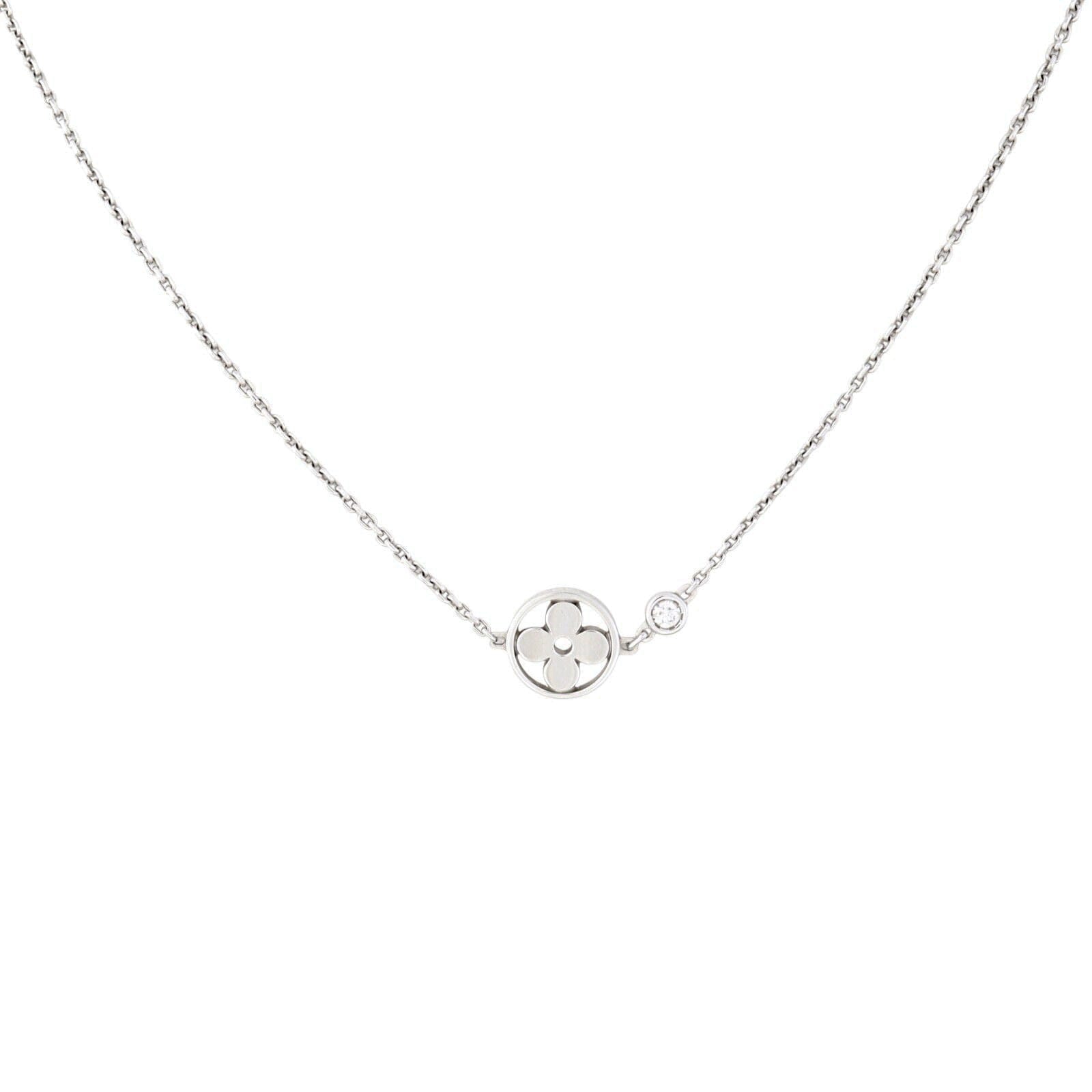 Louis Vuitton Idylle Blossom Diamond 18k White Gold Pendant Necklace