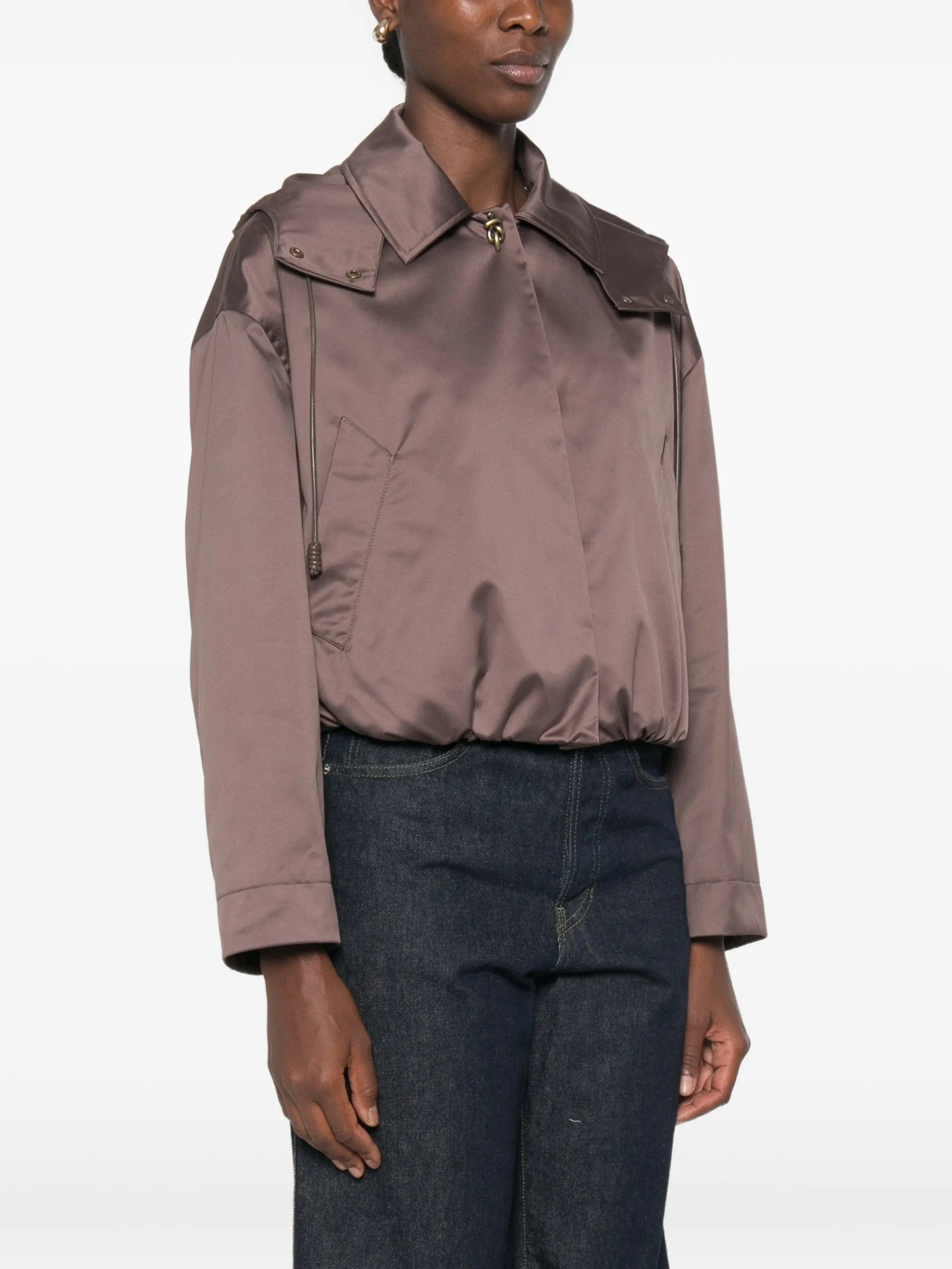 Moncler hooded satin jacket